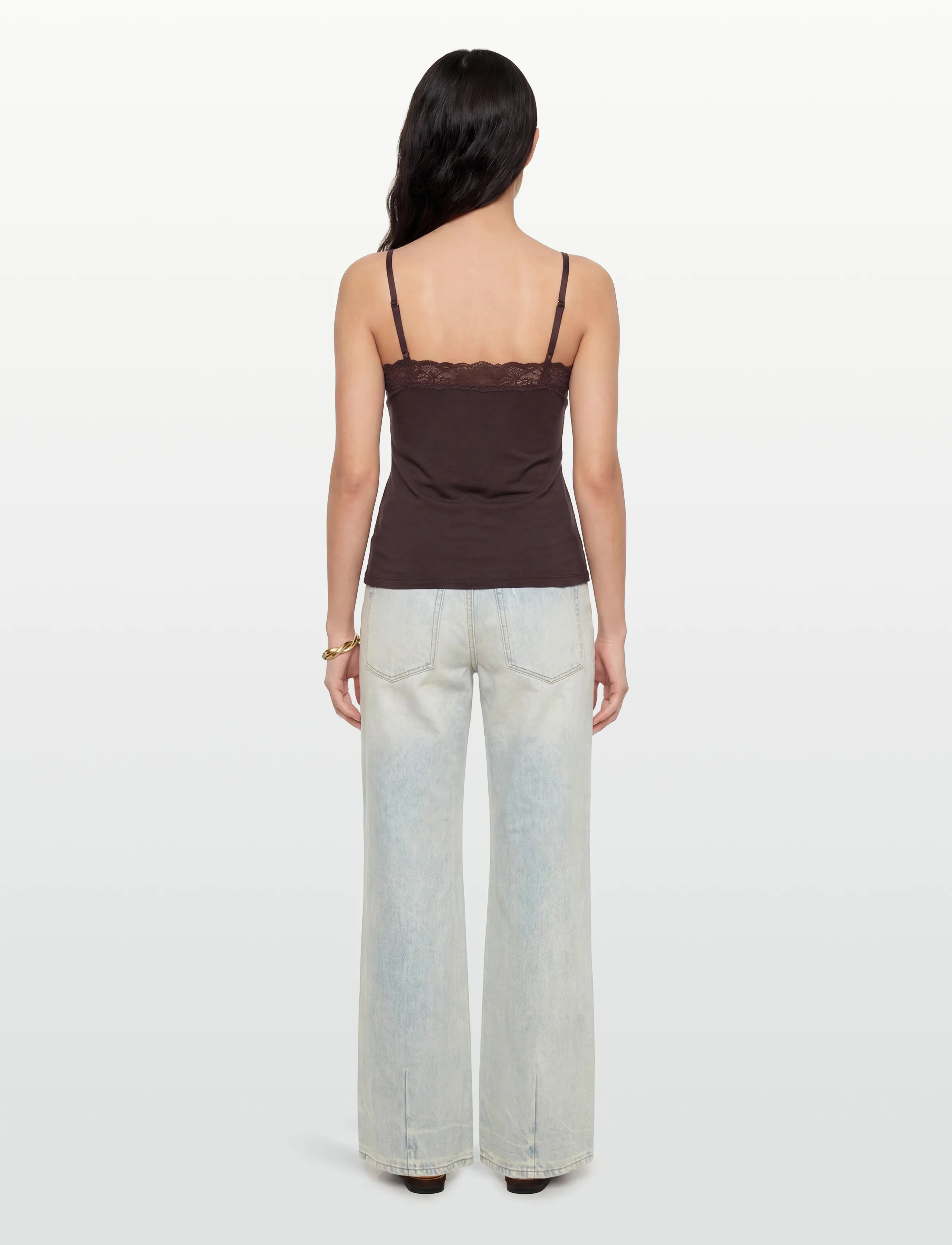 Gina Tricot - Soft lace loungewear singlet - chocolate plum (4015) - 4