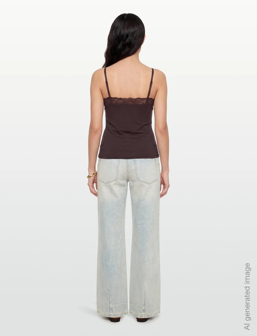Gina Tricot - Soft lace loungewear singlet - overdele - chocolate plum (4015) - 4