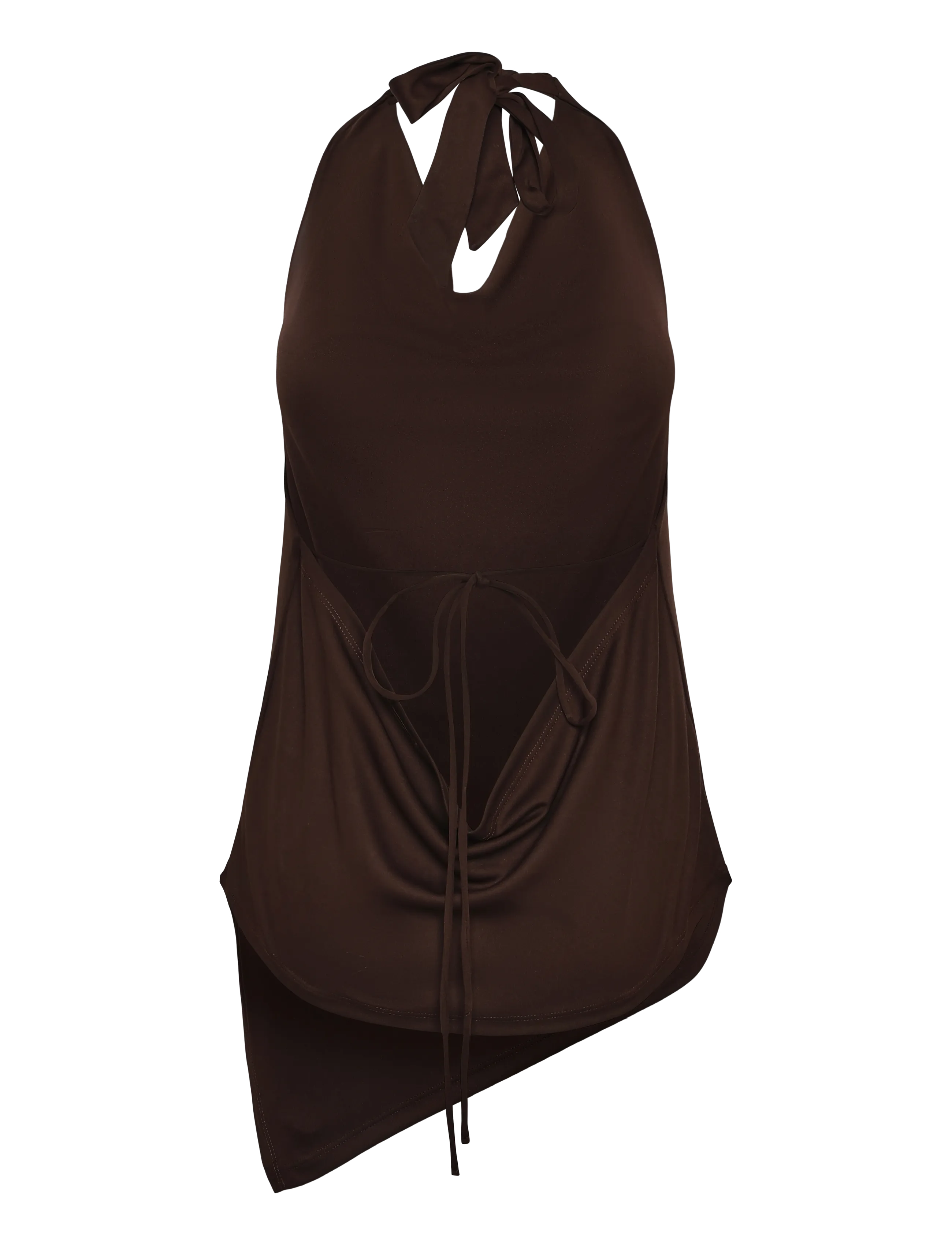 Gina Tricot - Tie back halterneck top - varrukateta topid - chicory coffee (7086) - 1