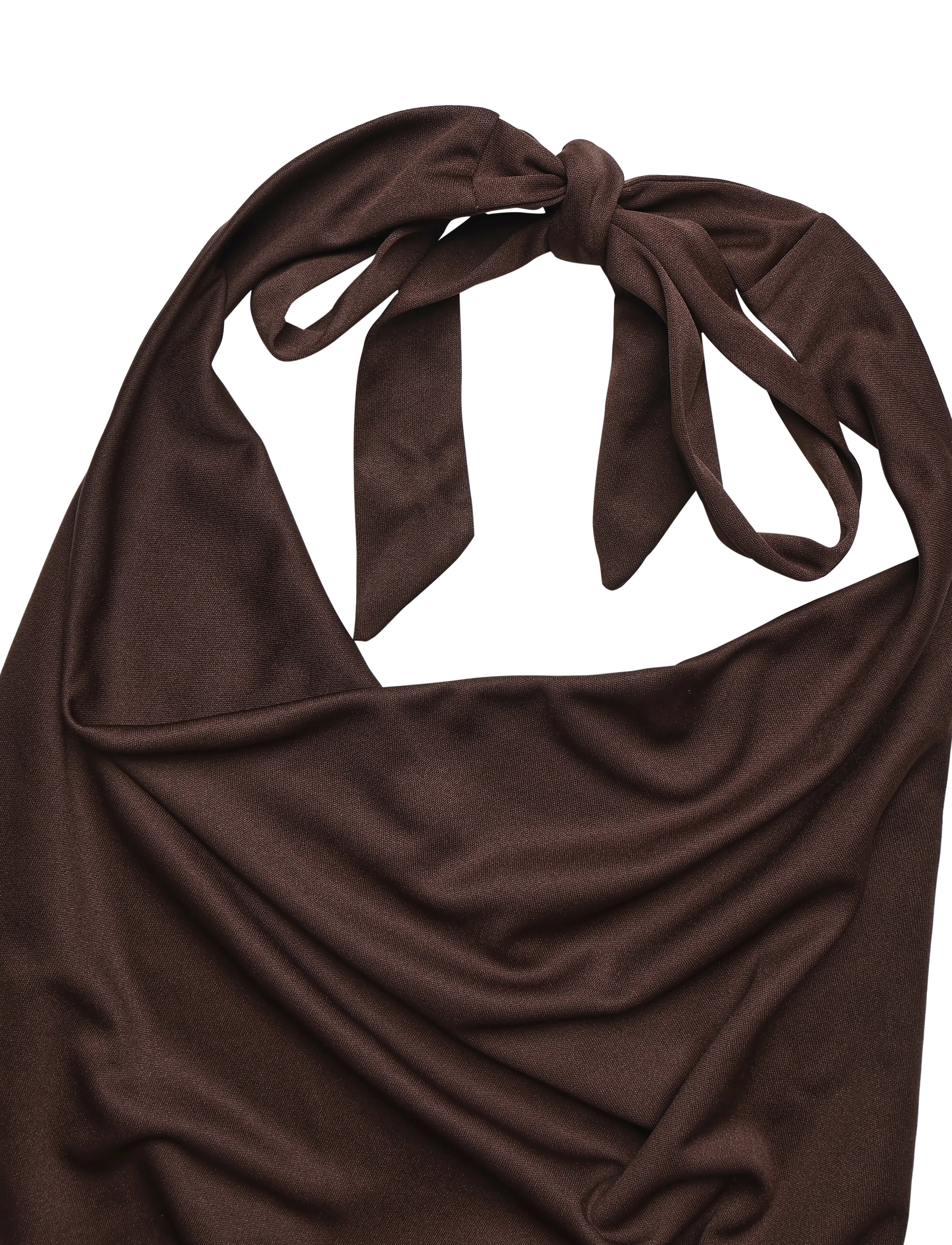 Gina Tricot - Tie back halterneck top - varrukateta topid - chicory coffee (7086) - 2