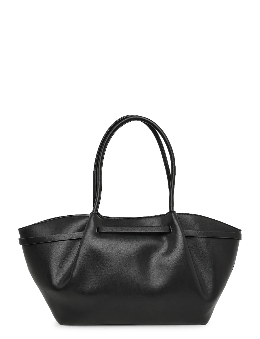 Gina Tricot - Large fold detail bag - tote bags - black (9000) - 1