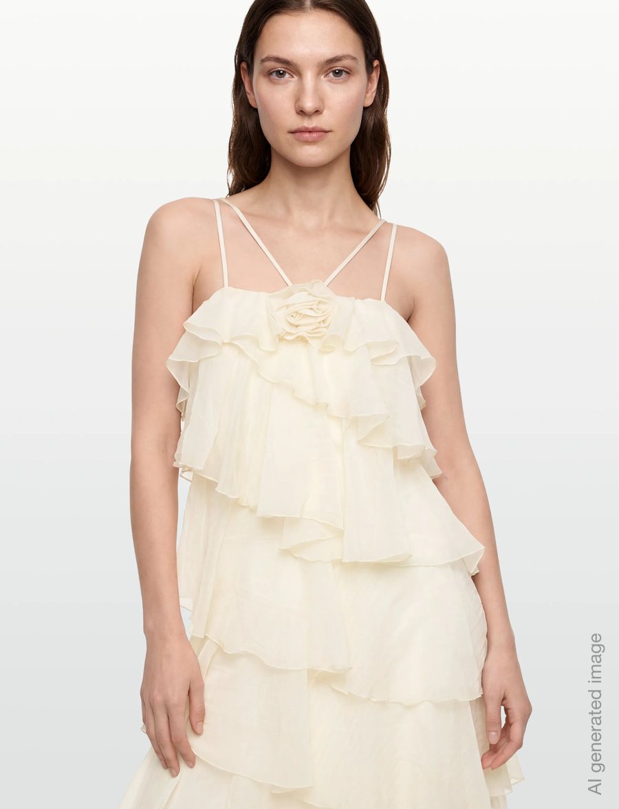 Gina Tricot - Frill maxi dress - maksikleidid - creme (1263) - 3