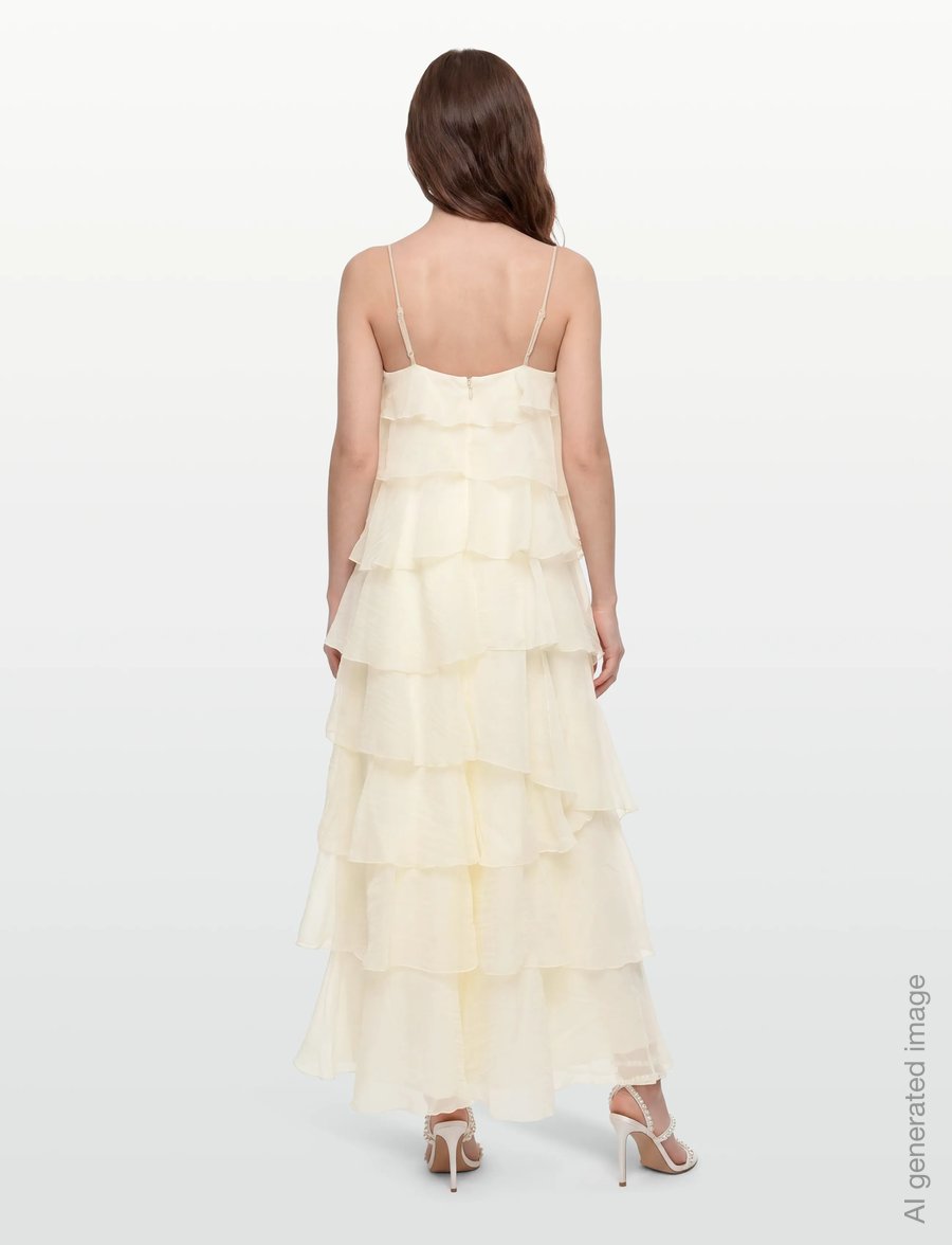 Gina Tricot - Frill maxi dress - maksikleidid - creme (1263) - 4