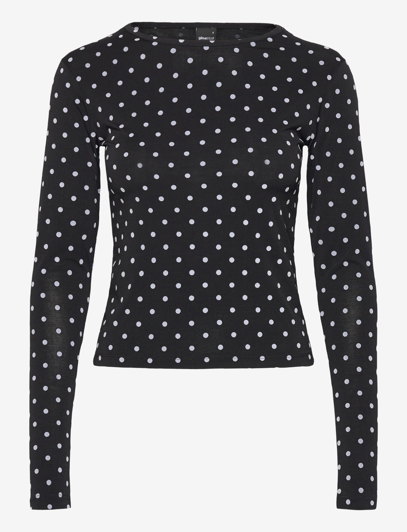 Gina Tricot - Dot top - pitkähihaiset paidat - black dot (9361) - 0