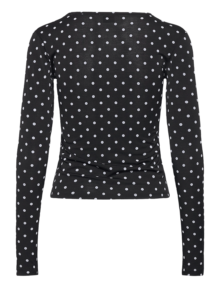 Gina Tricot - Dot top - long-sleeved tops - black dot (9361) - 1