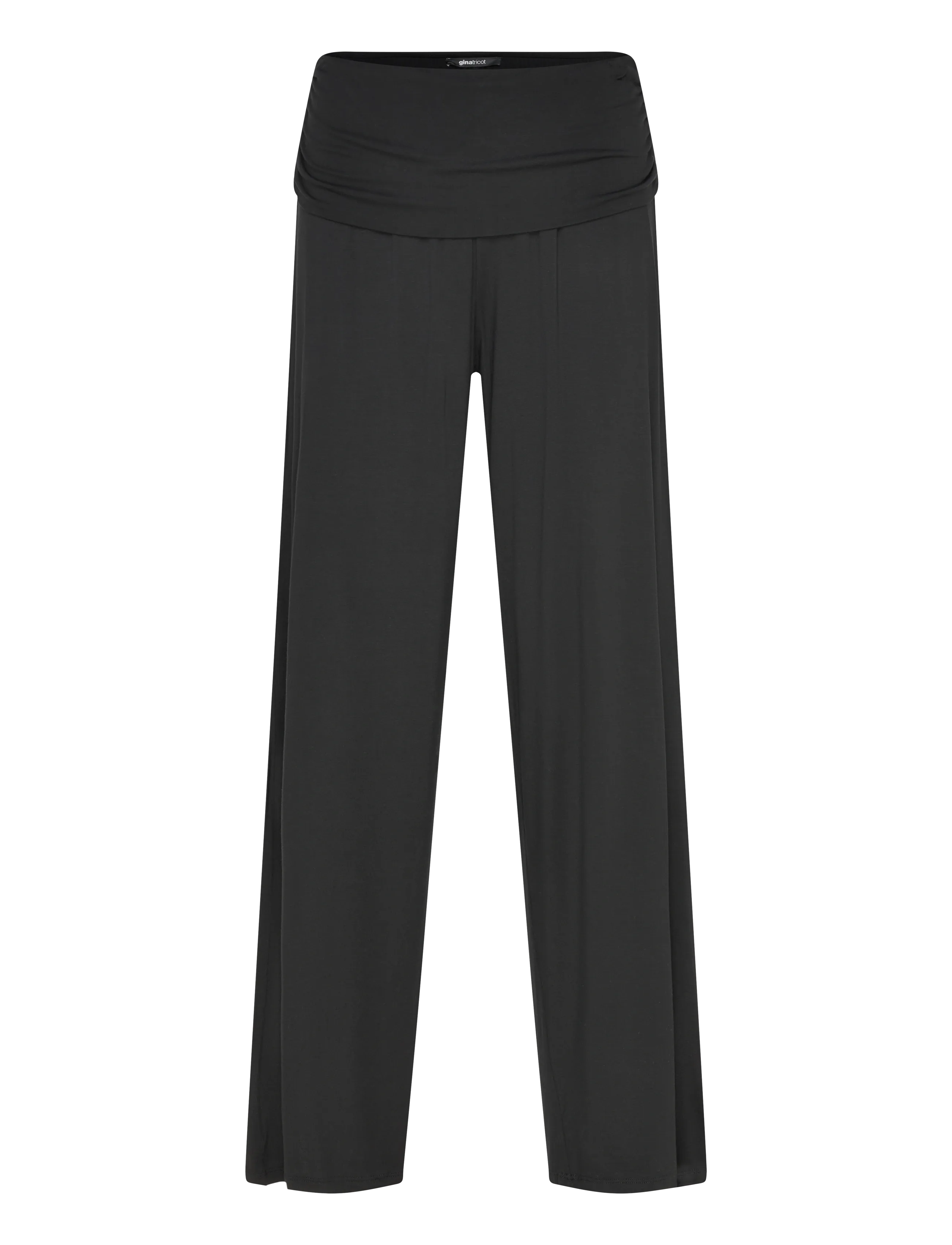 Gina Tricot Folded wide yoga trousers - Vardagsstil - BLACK (9000) / black