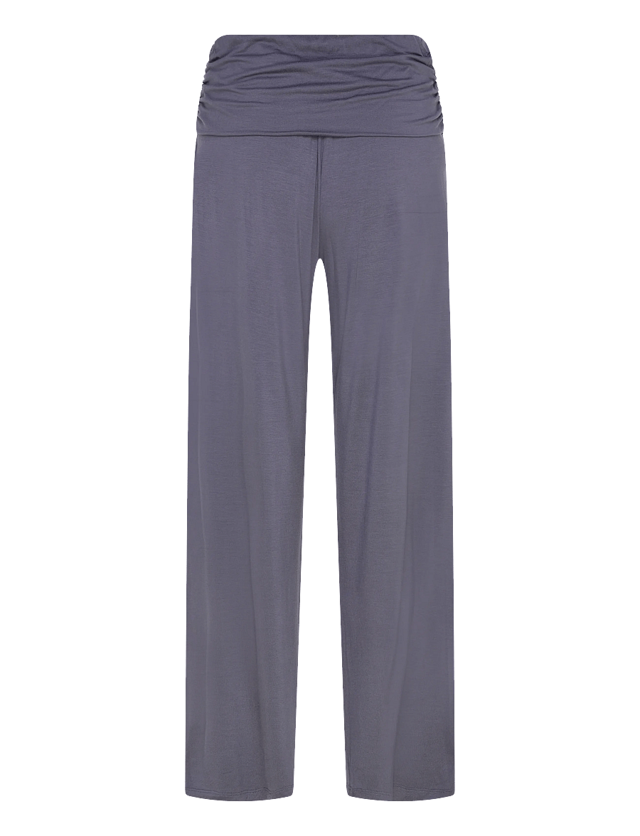 Gina Tricot - Folded wide yoga trousers - vida byxor - dusty blue (5326) - 2