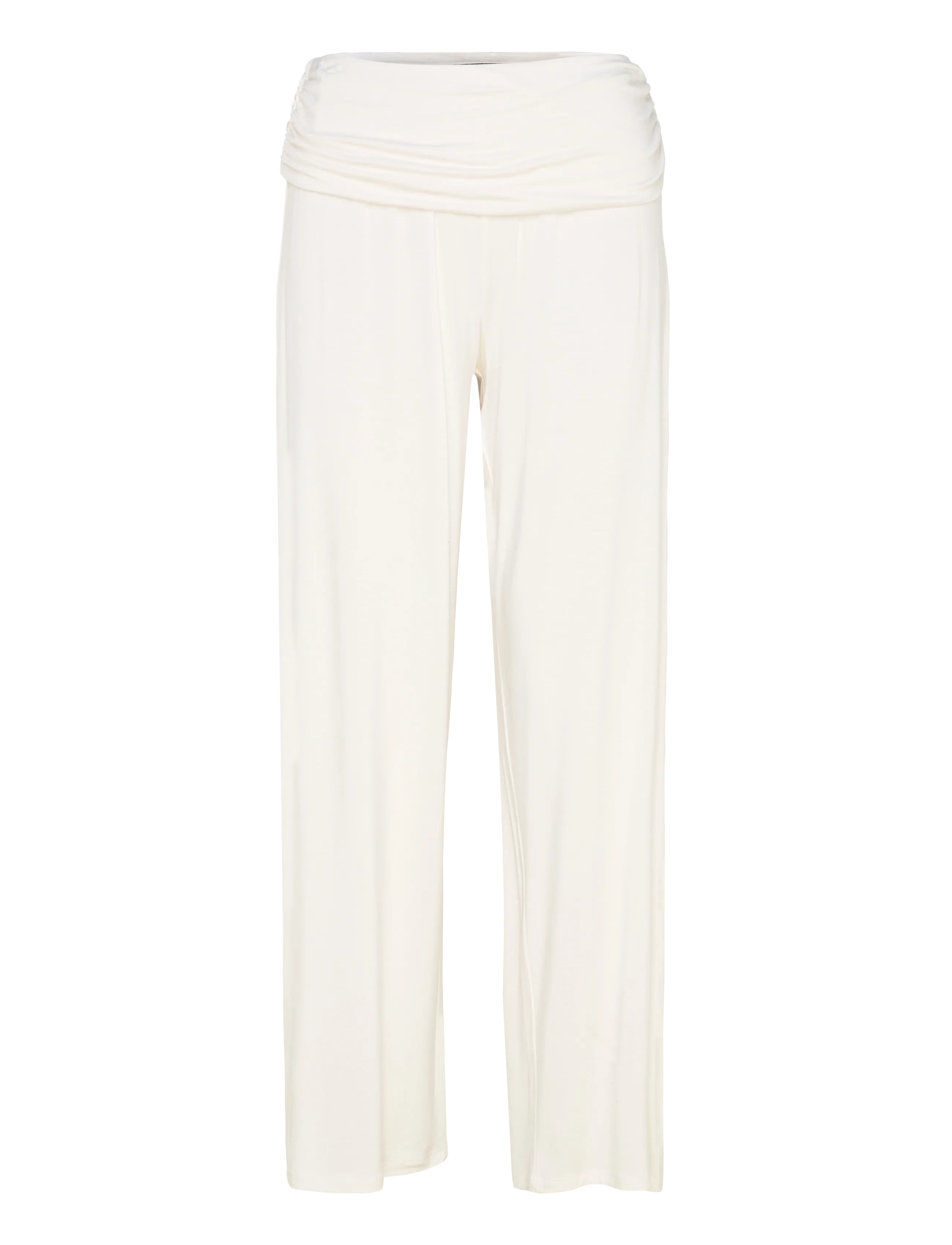 Gina Tricot Folded wide yoga trousers - Püksid - GARDENIA (1496) / cream