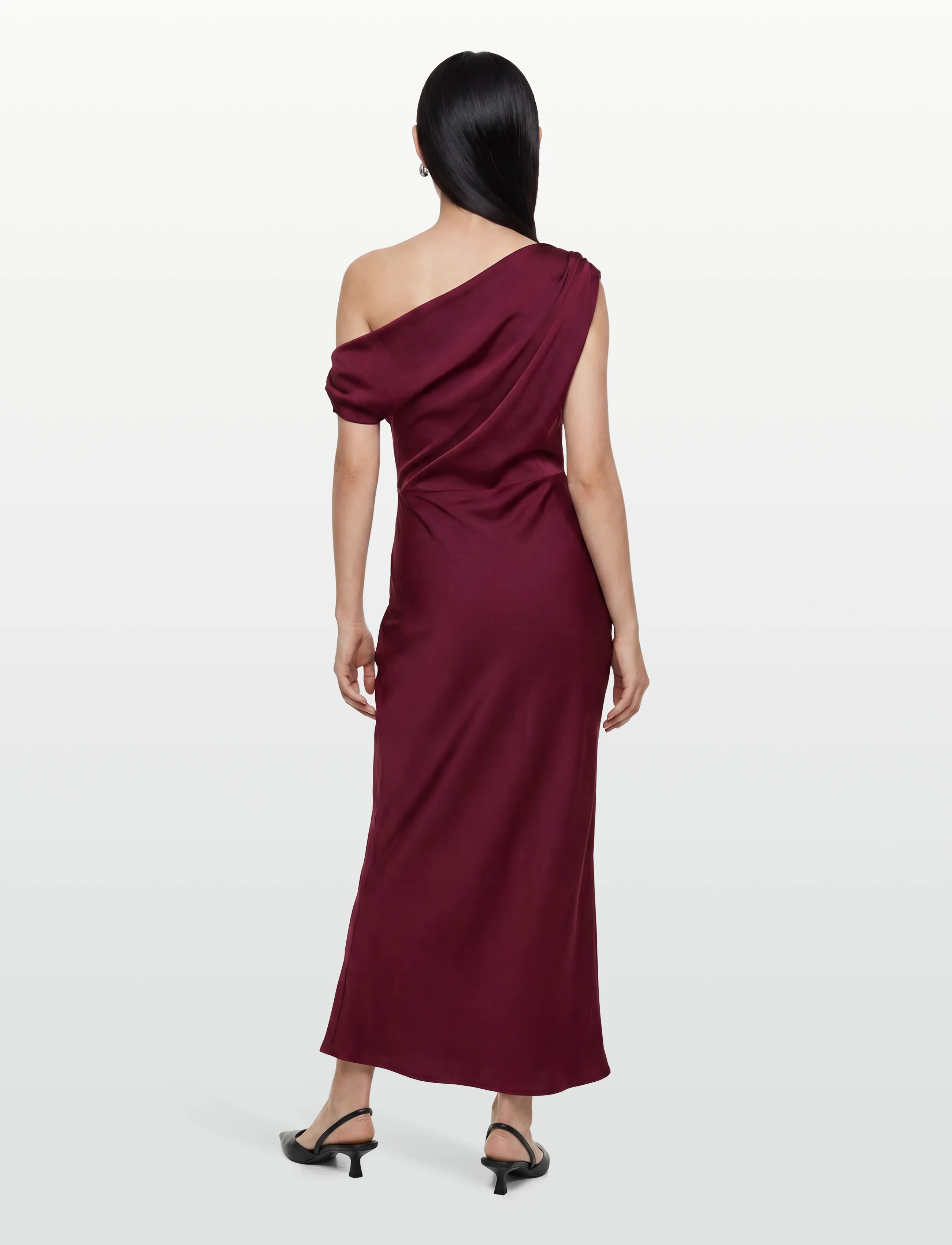 Gina Tricot Draped satin maxi dress - Maxi kjoler - BURGUNDY (4670) / burgundy