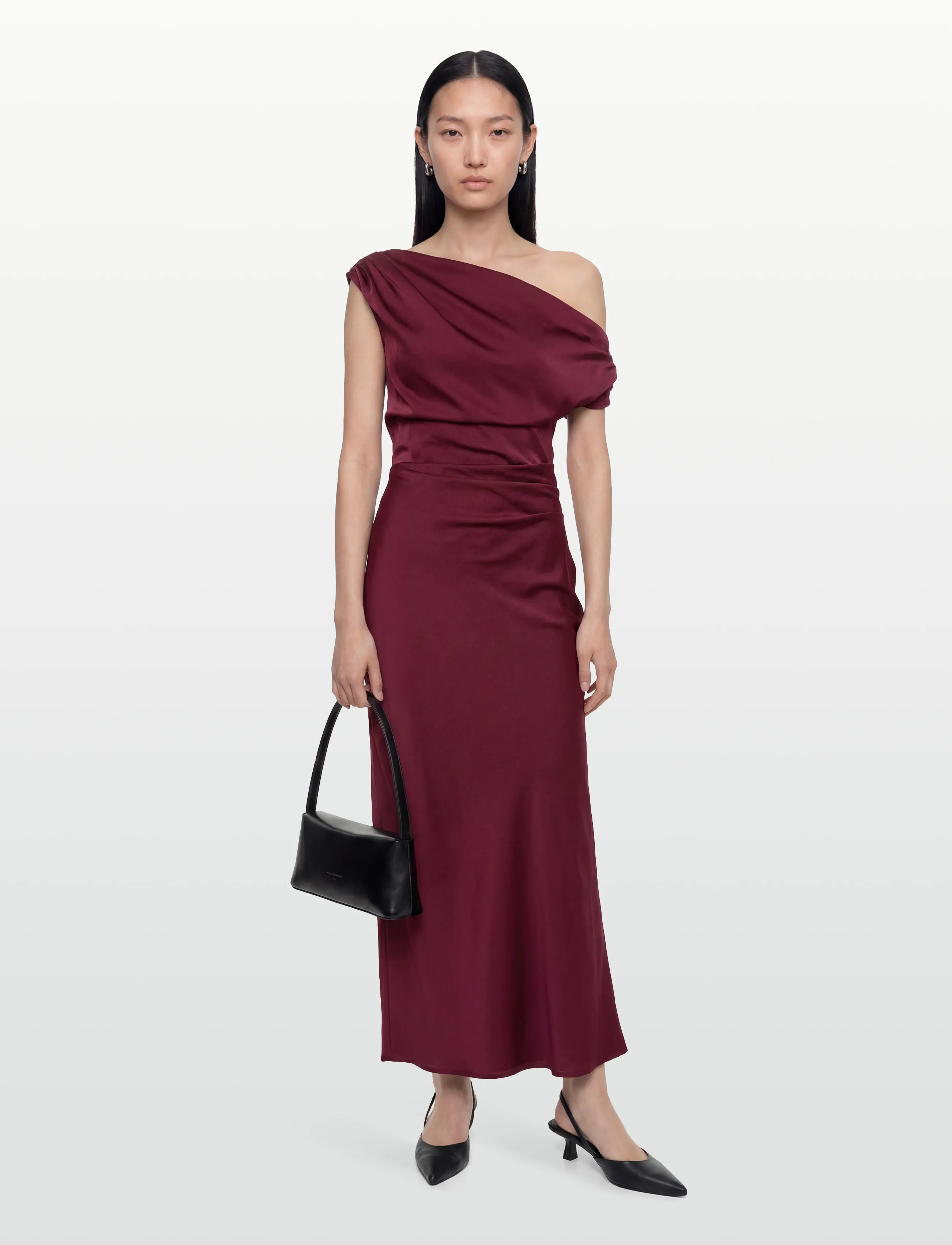 Gina Tricot - Draped satin maxi dress - Õhtukleidid - burgundy (4670) - 4