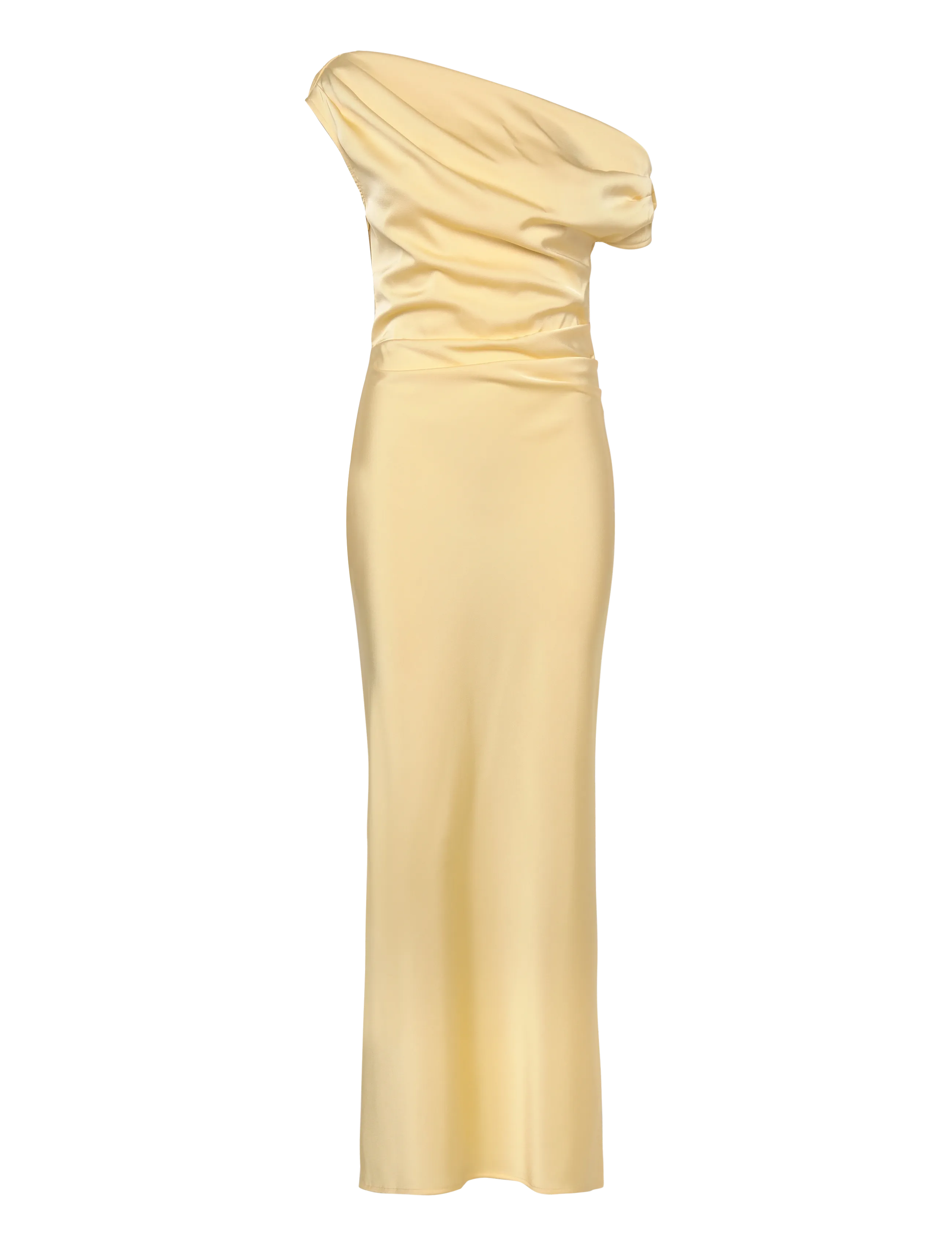 Gina Tricot Draped satin maxi dress - Abendkleider - BUTTER YELLOW (2076) / yellow