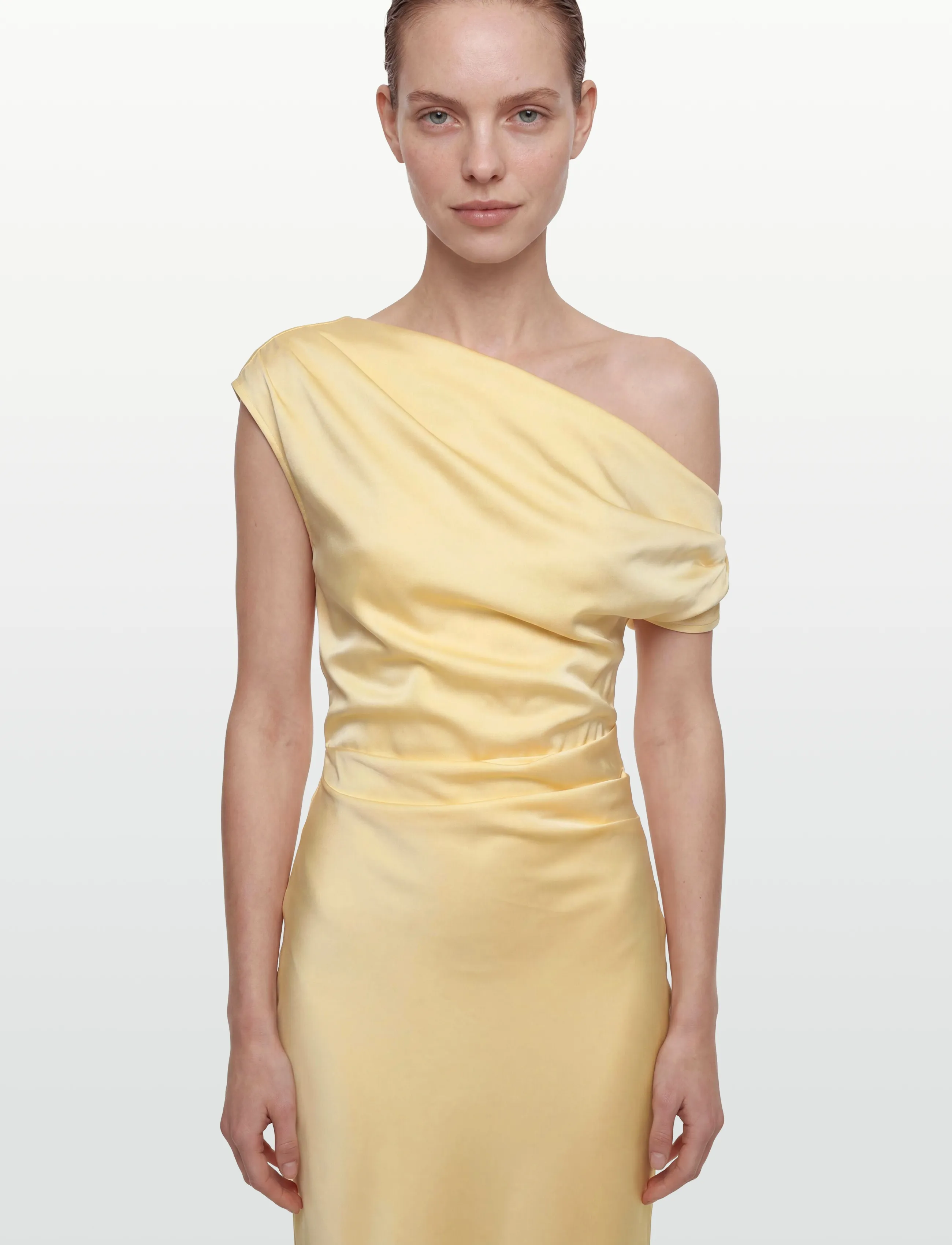 Gina Tricot - Draped satin maxi dress - butter yellow (2076) - 3