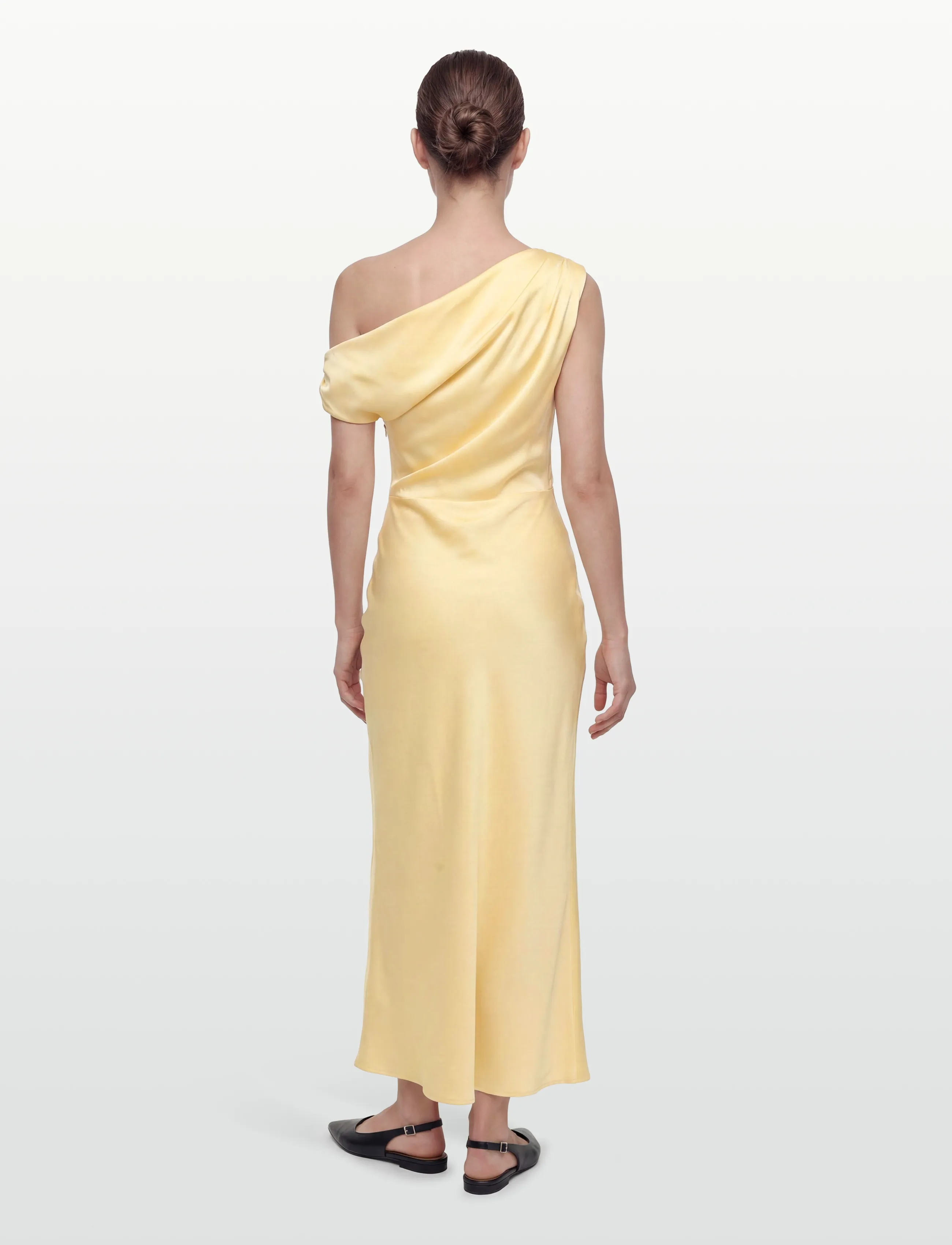 Gina Tricot - Draped satin maxi dress - butter yellow (2076) - 4