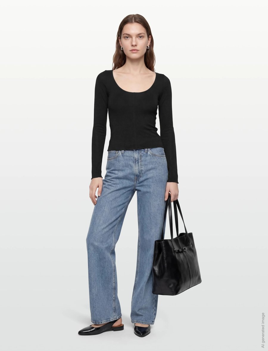 Gina Tricot - Soft layering yoga top - hauts à manches longues - black (9000) - 0