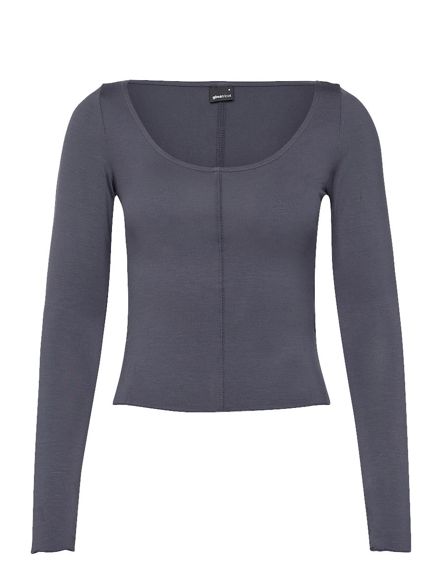 Gina Tricot - Soft layering yoga top - langärmlige tops - dusty blue (5326) - 1