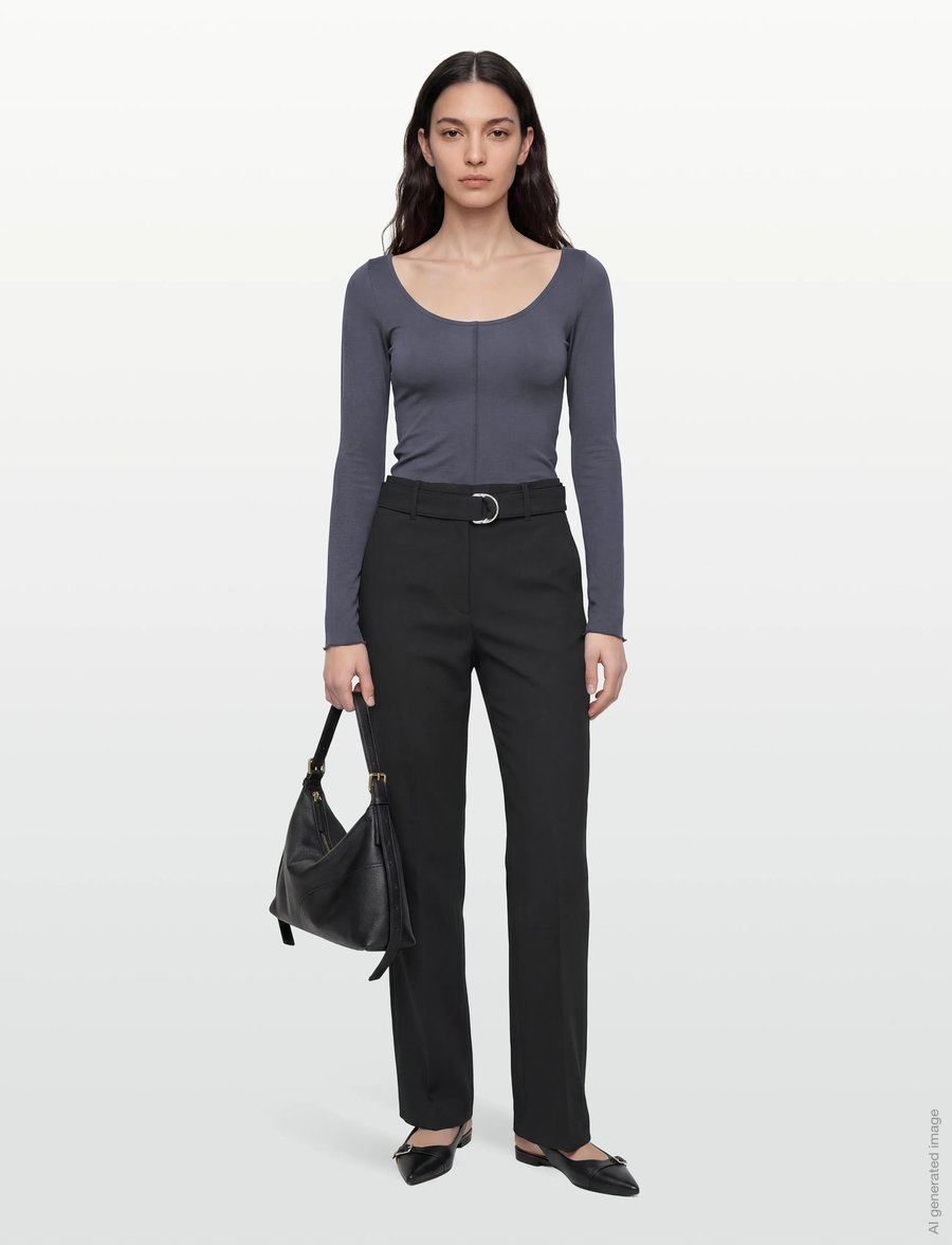 Gina Tricot - Soft layering yoga top - langärmlige tops - dusty blue (5326) - 0