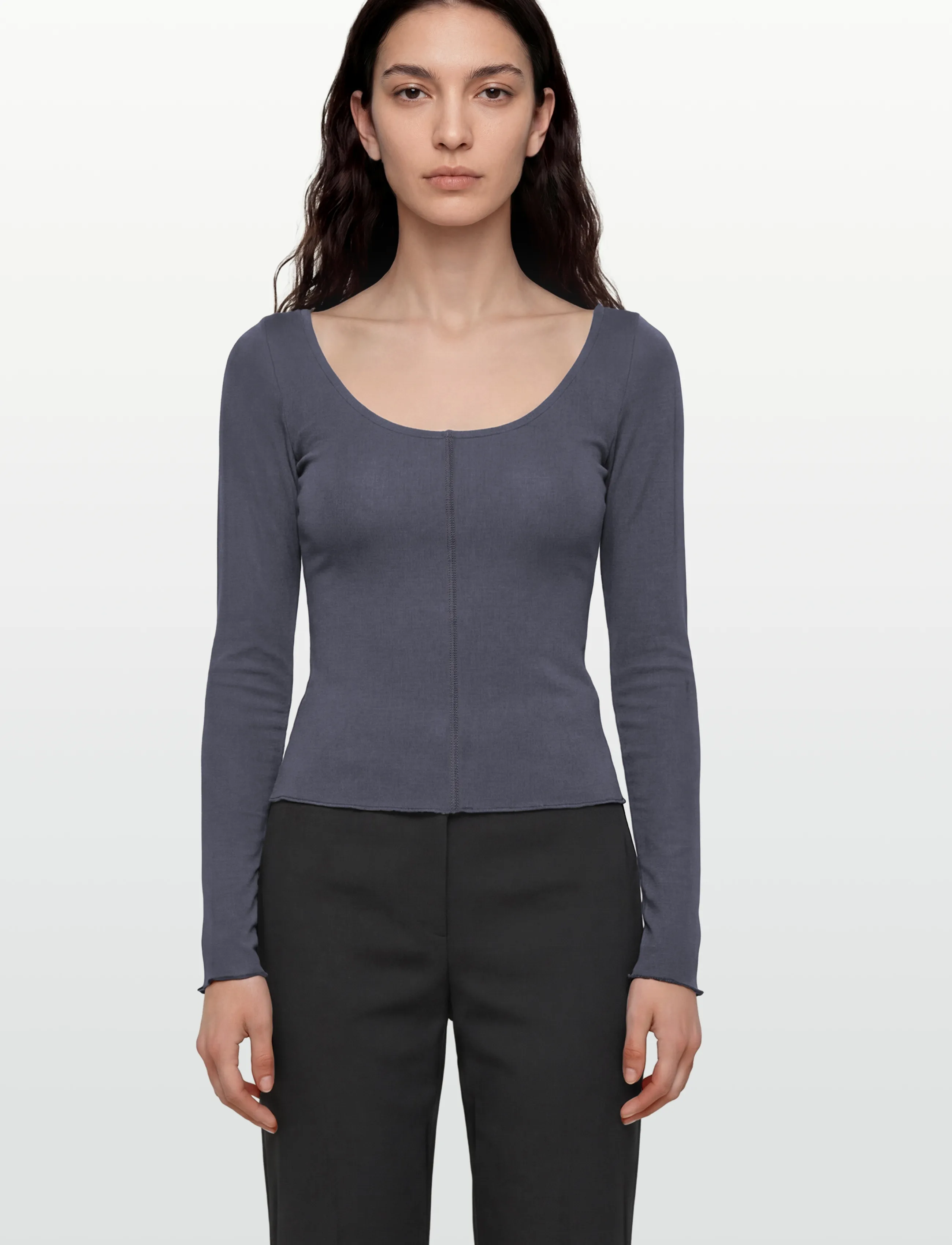 Gina Tricot - Soft layering yoga top - langärmlige tops - dusty blue (5326) - 3