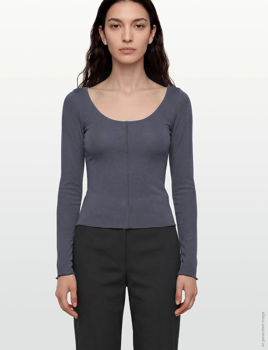 Gina Tricot - Soft layering yoga top - langärmlige tops - dusty blue (5326) - 3