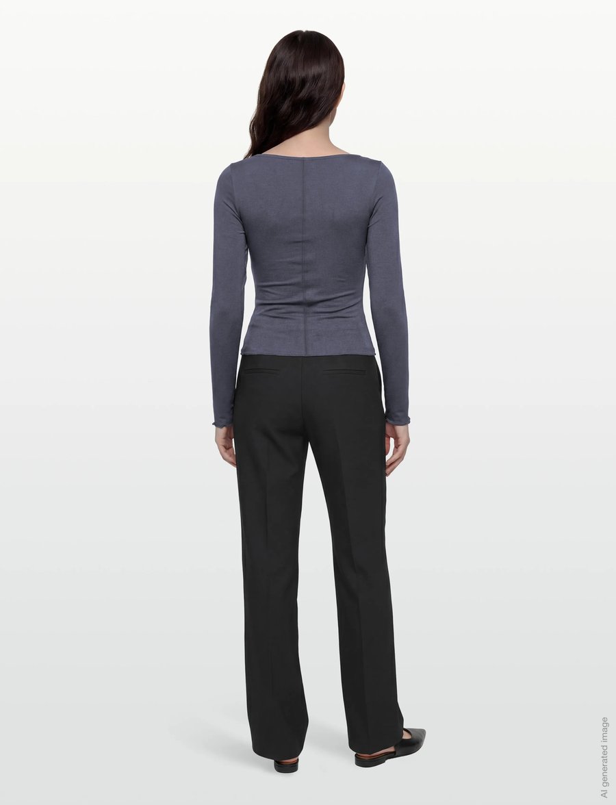 Gina Tricot - Soft layering yoga top - langärmlige tops - dusty blue (5326) - 4