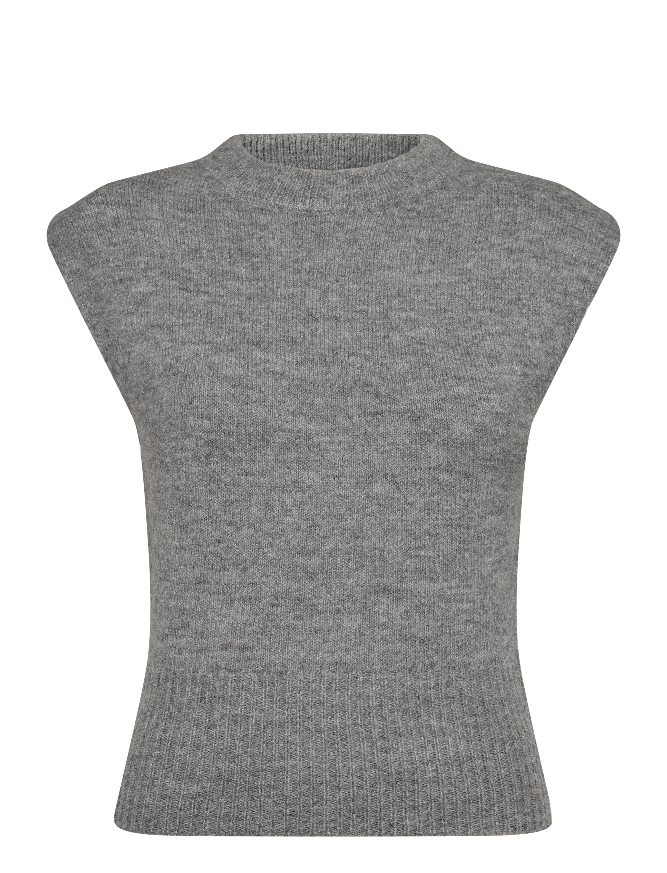 Gina Tricot Knitted vest - Vests - MID GREY MEL (8022) / grey
