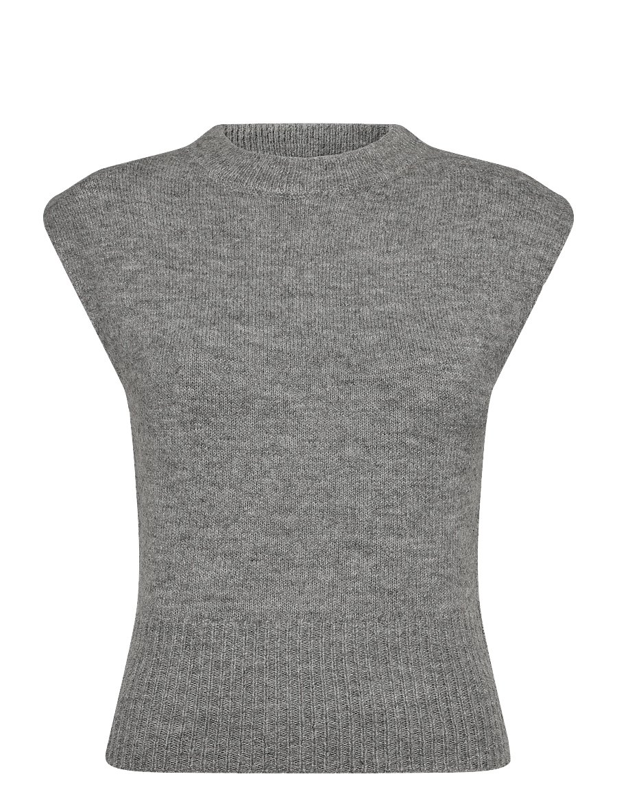 Gina Tricot - Knitted vest - strikveste - mid grey mel (8022) - 0
