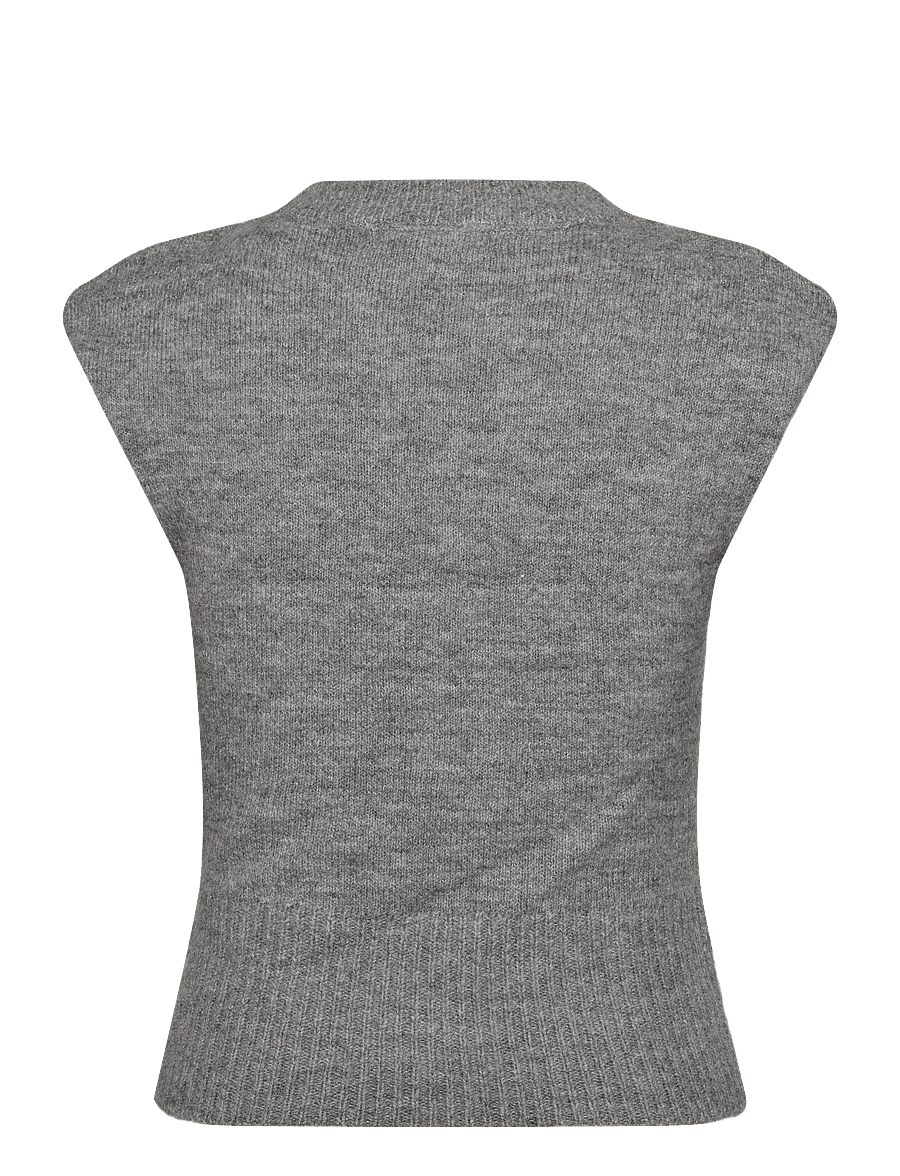 Gina Tricot - Knitted vest - strikveste - mid grey mel (8022) - 1