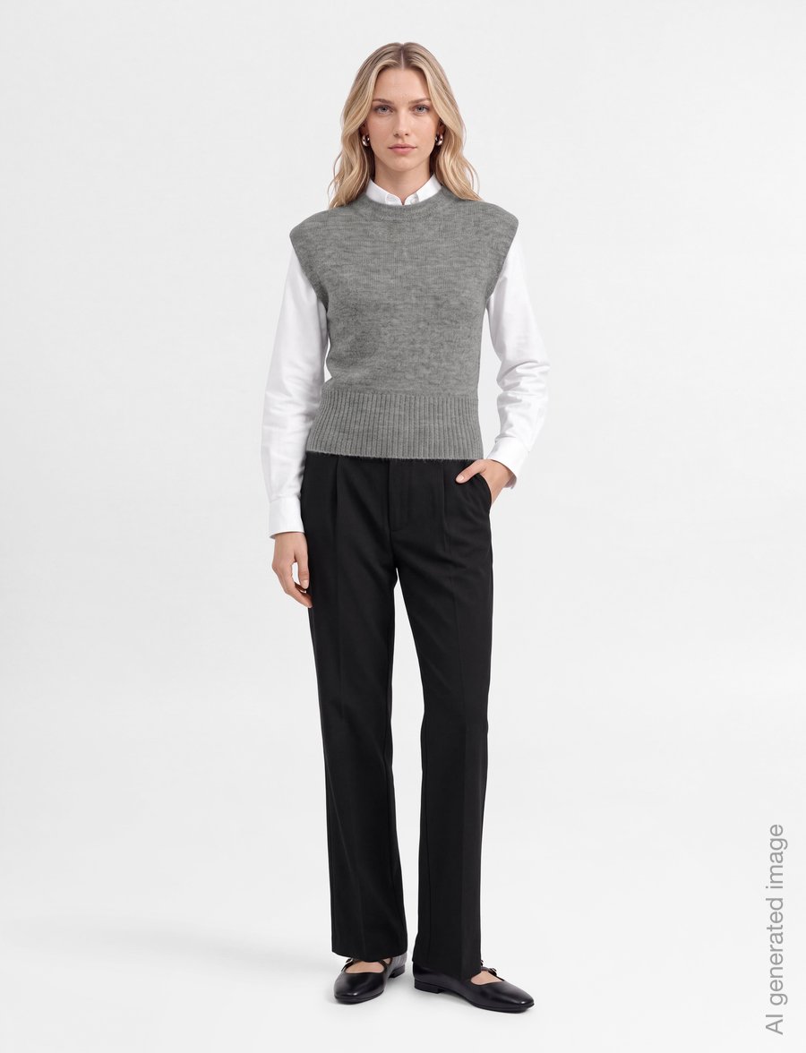 Gina Tricot - Knitted vest - knitted vests - mid grey mel (8022) - 0