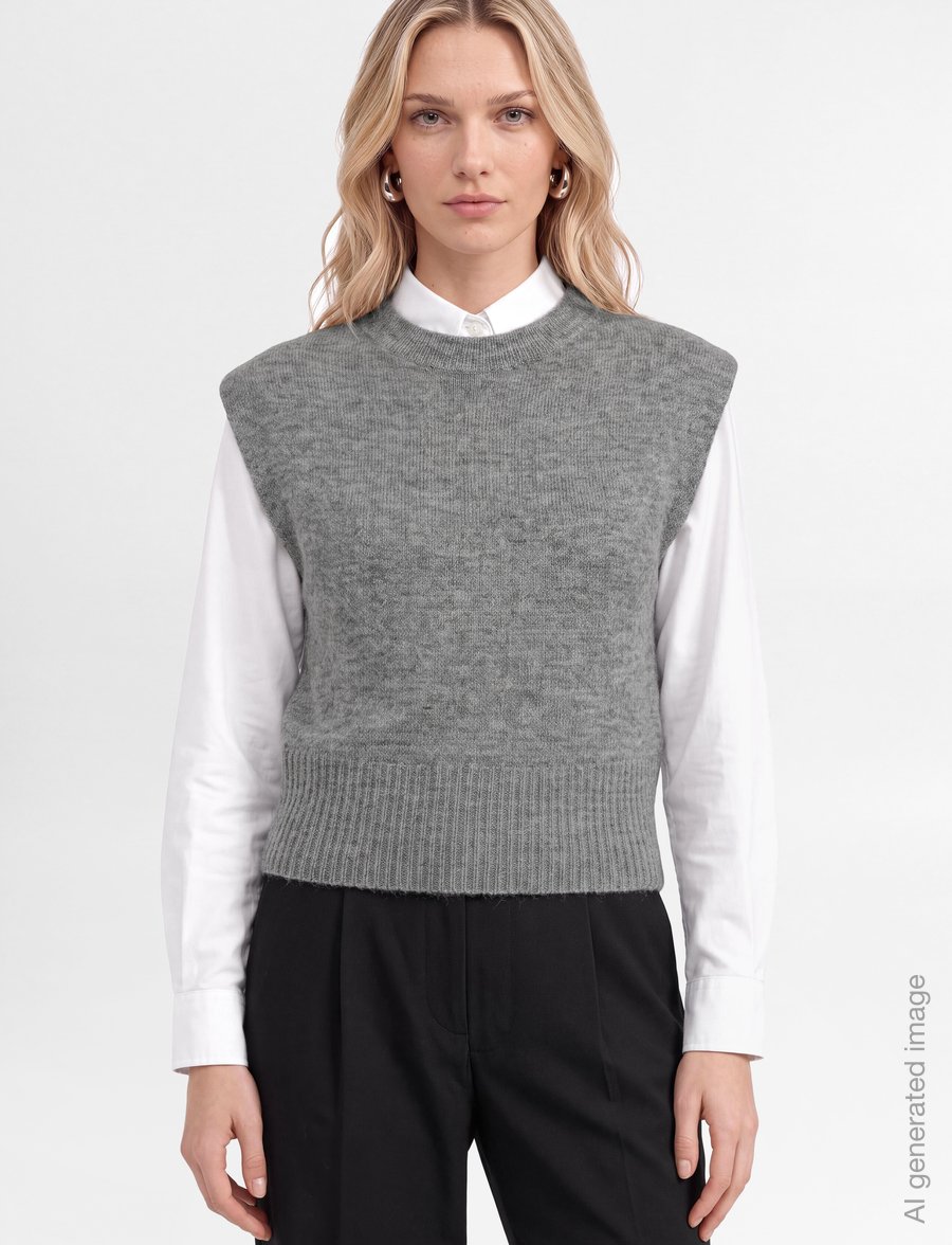 Gina Tricot - Knitted vest - knitted vests - mid grey mel (8022) - 3