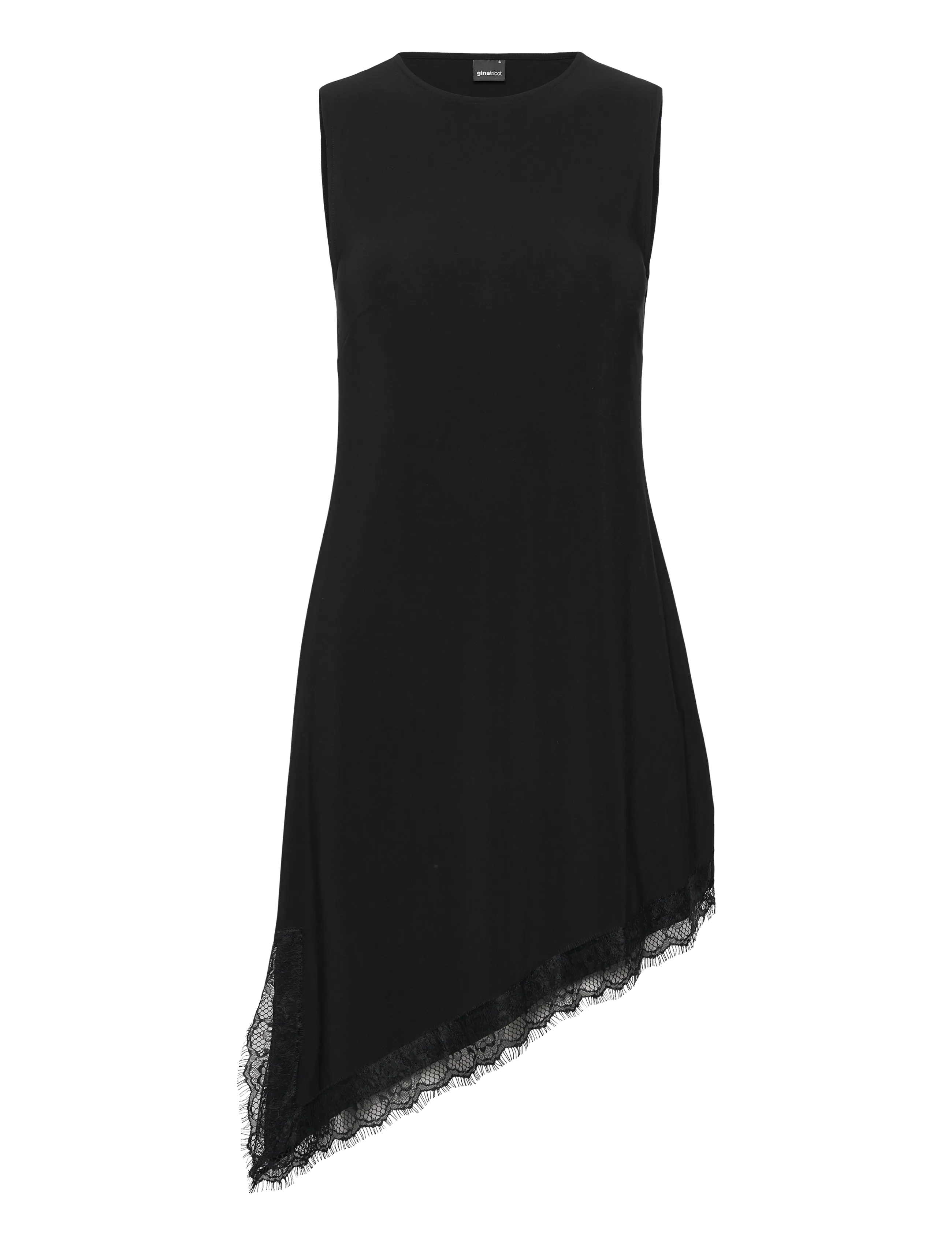 Gina Tricot Asymmetric lace detail tunic - Short Dresses - BLACK (9000) / black