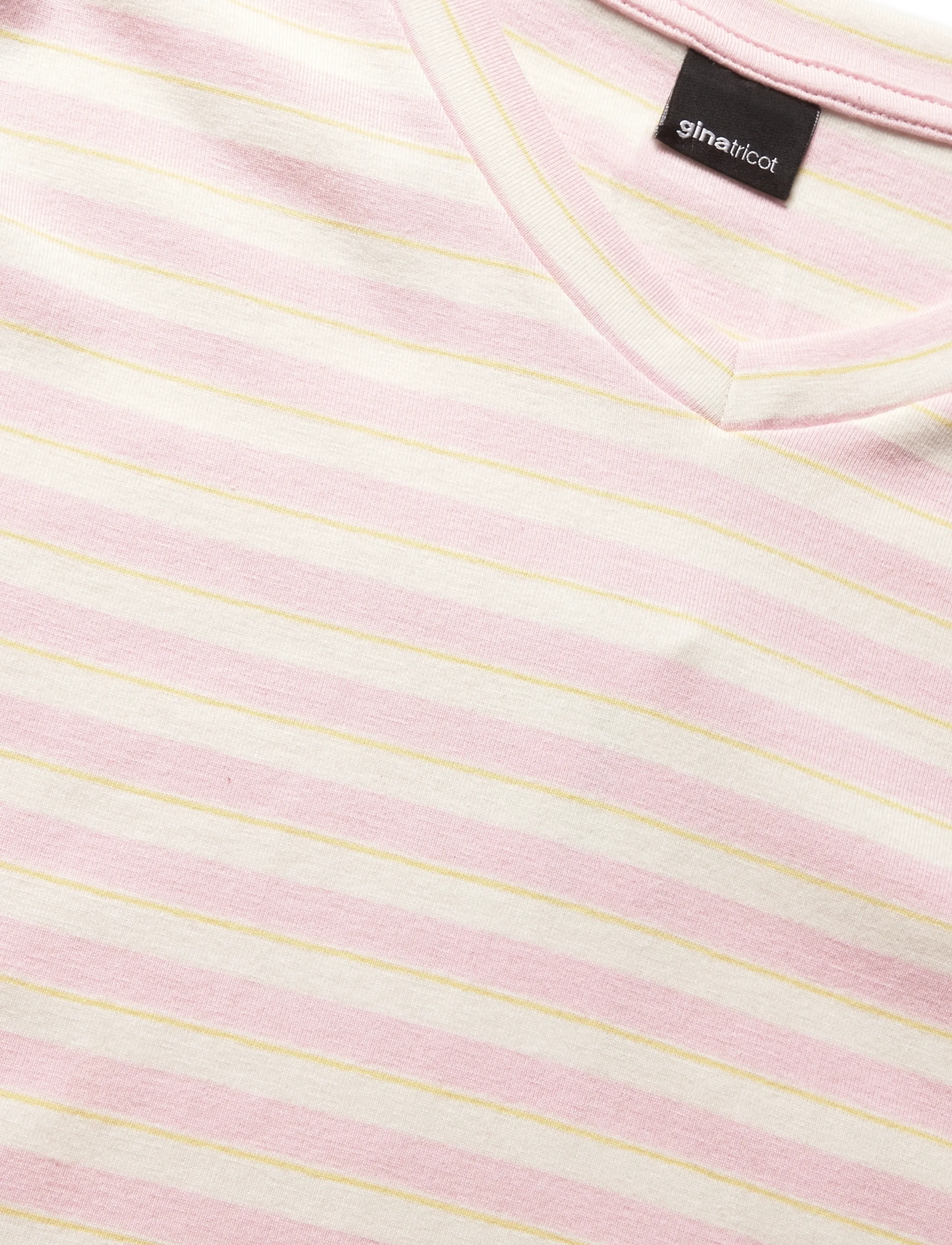 Gina Tricot - Baby v-neck tee - t-shirts - pink/yellow stripe - 2