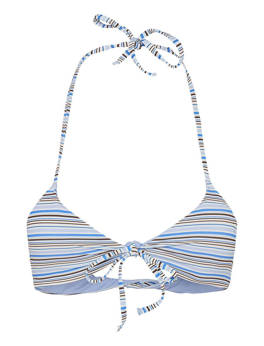 Gina Tricot - Front tie bikini top - blue stripe - 0