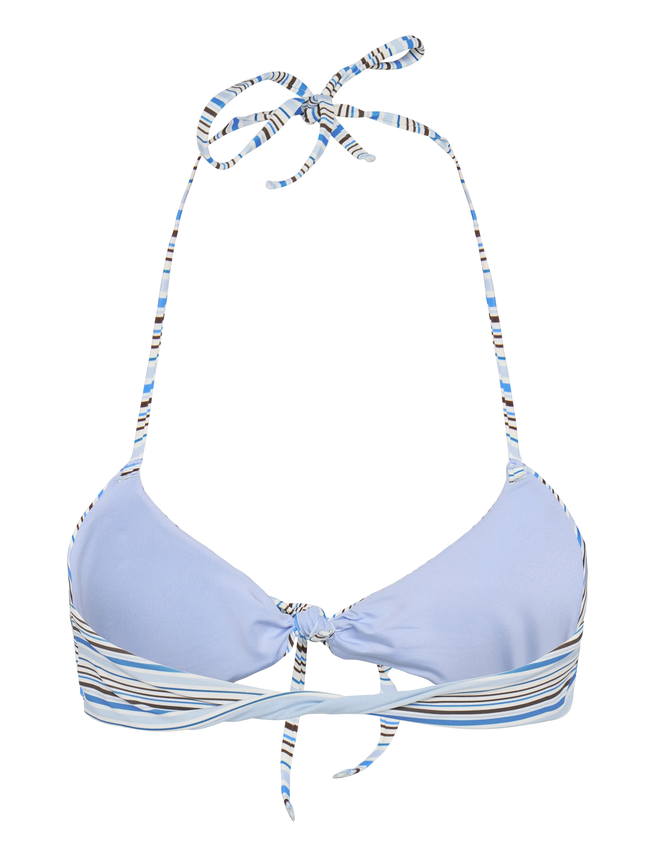 Gina Tricot - Front tie bikini top - blue stripe - 1