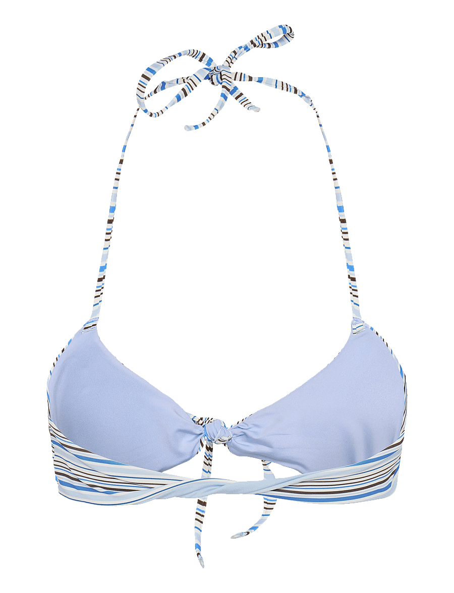 Gina Tricot - Front tie bikini top - blue stripe - 1