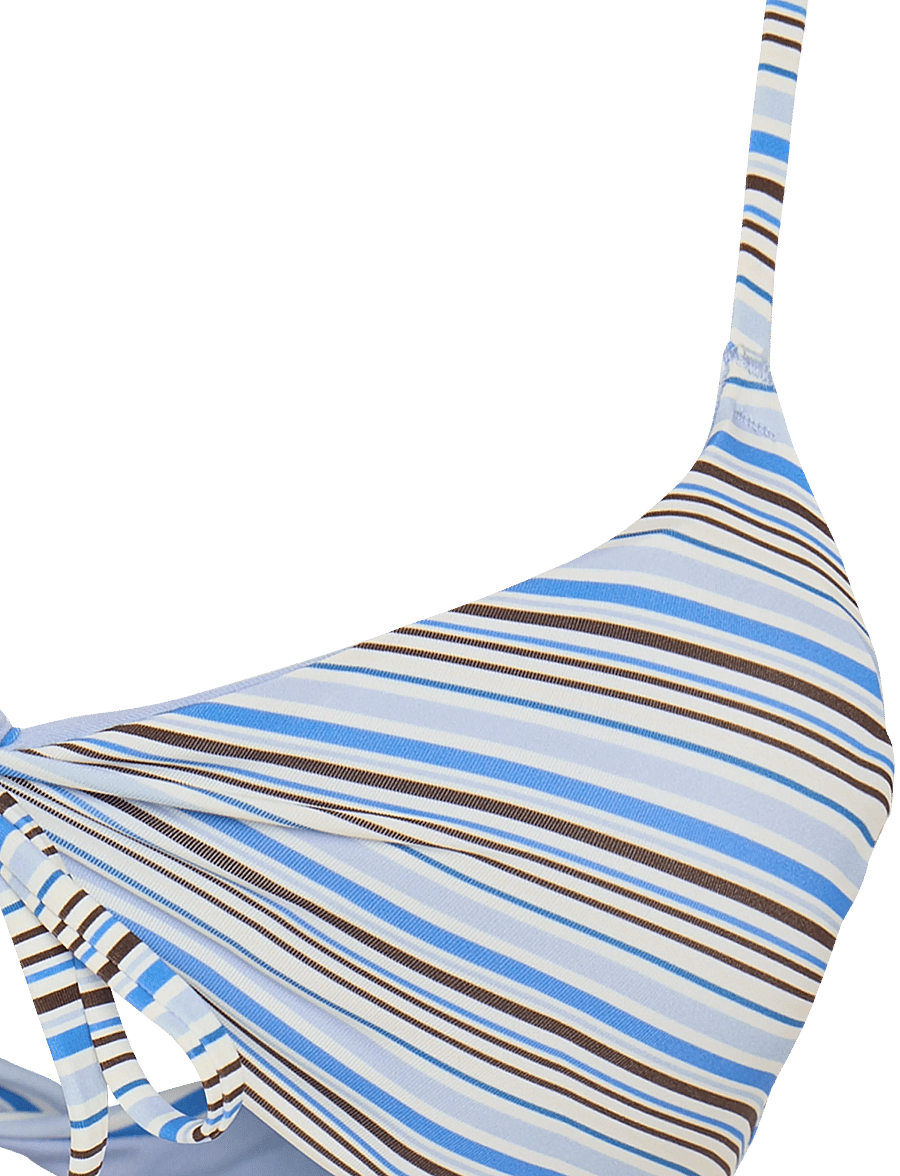 Gina Tricot - Front tie bikini top - blue stripe - 2