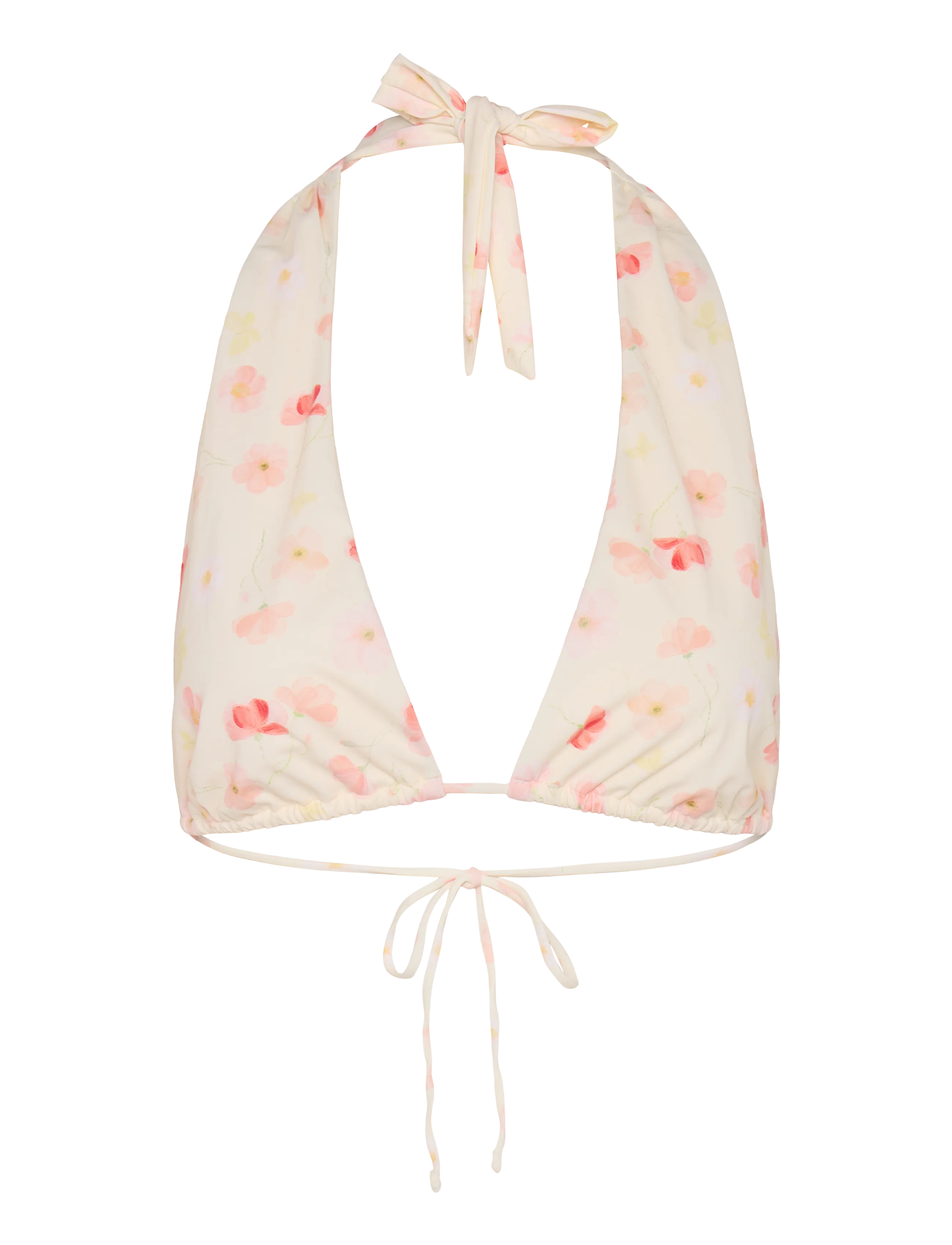 Gina Tricot Halter Triangle Top, Kvinder, Halter Trekant Bikini Top, Cream, Str: XL