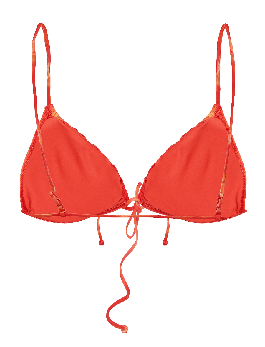 Gina Tricot - Triangle front tie bikini top - kolmnurksed bikiinide ülaosad - hibiscus (3127) - 1