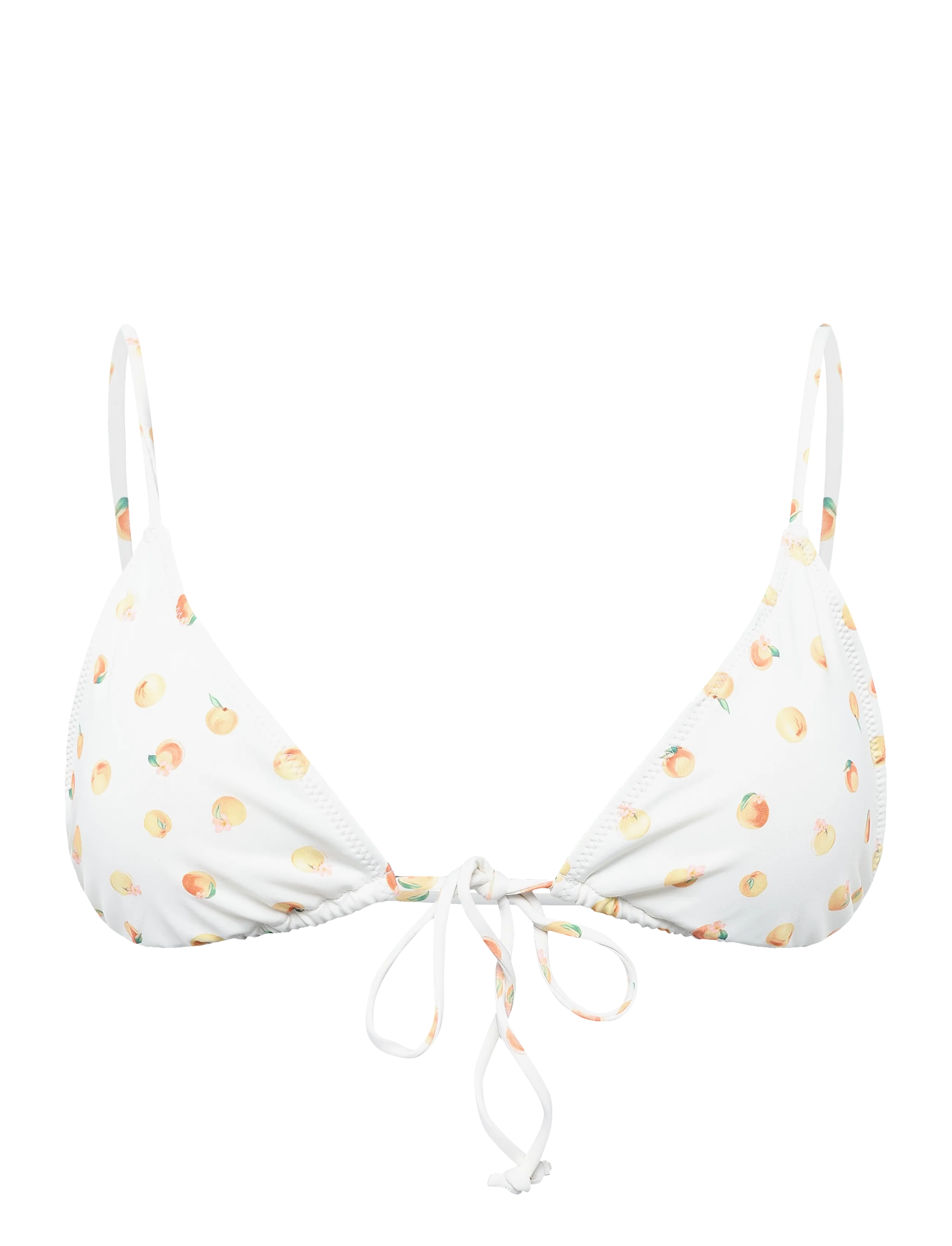 Gina Tricot Triangle Front Tie Bikini Top, L, Oberteile, Weiß - Bikinitops, Frauen