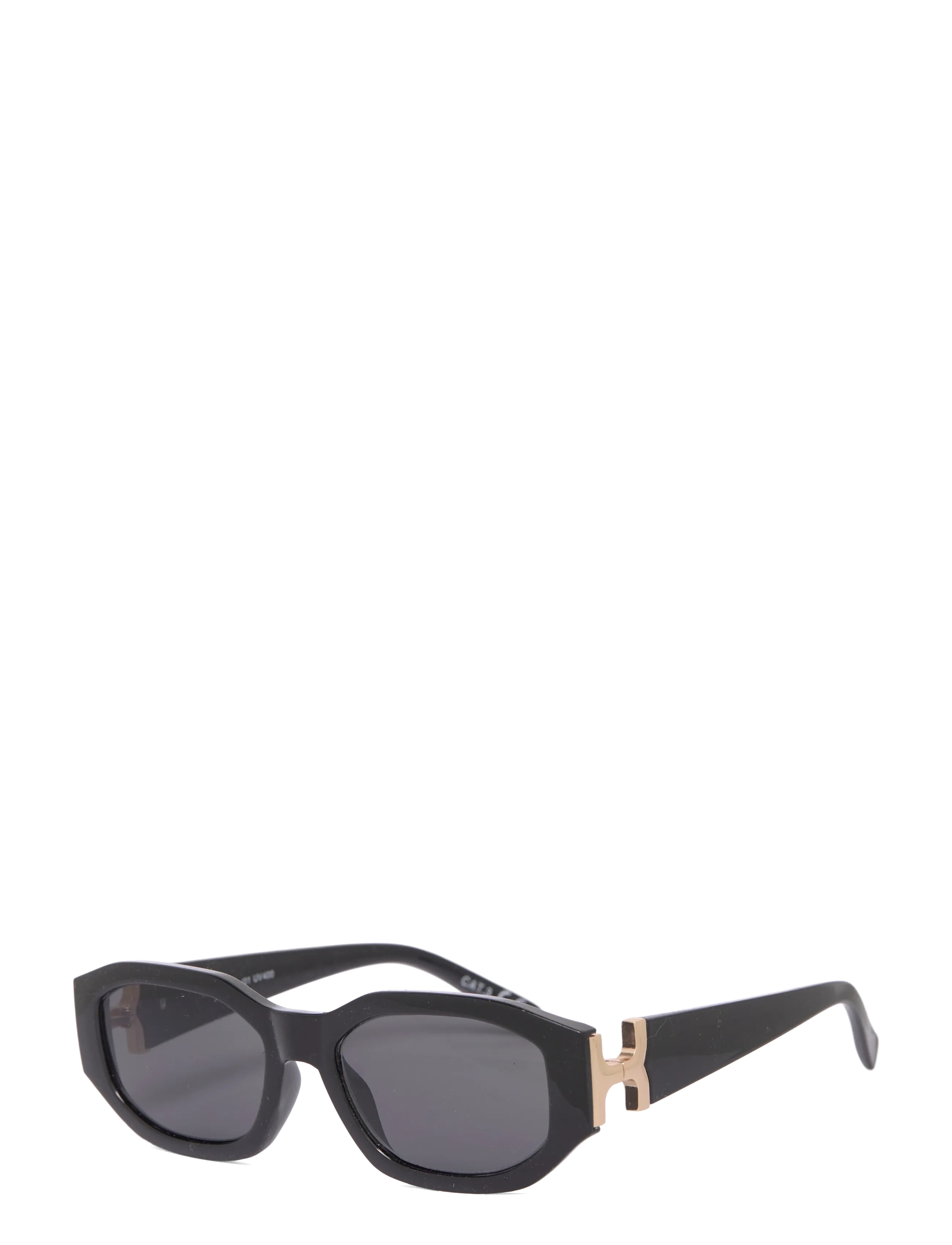 Gina Tricot - Bold sunglasses - ar kvadrātveida rāmi - black/gold (9020) - 1