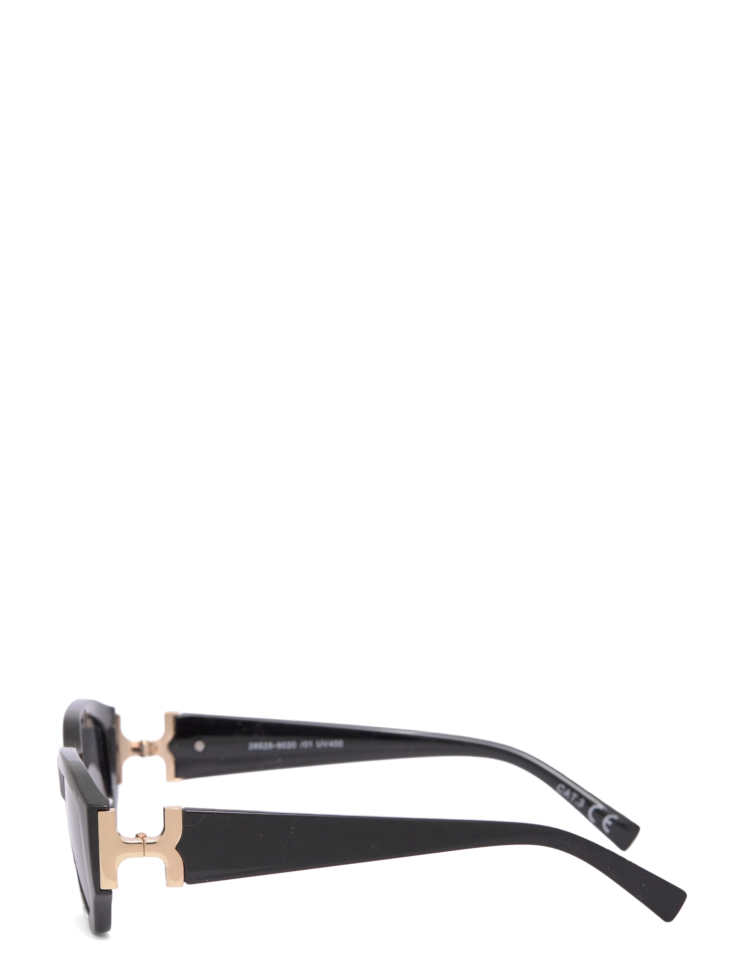 Gina Tricot - Bold sunglasses - ar kvadrātveida rāmi - black/gold (9020) - 2