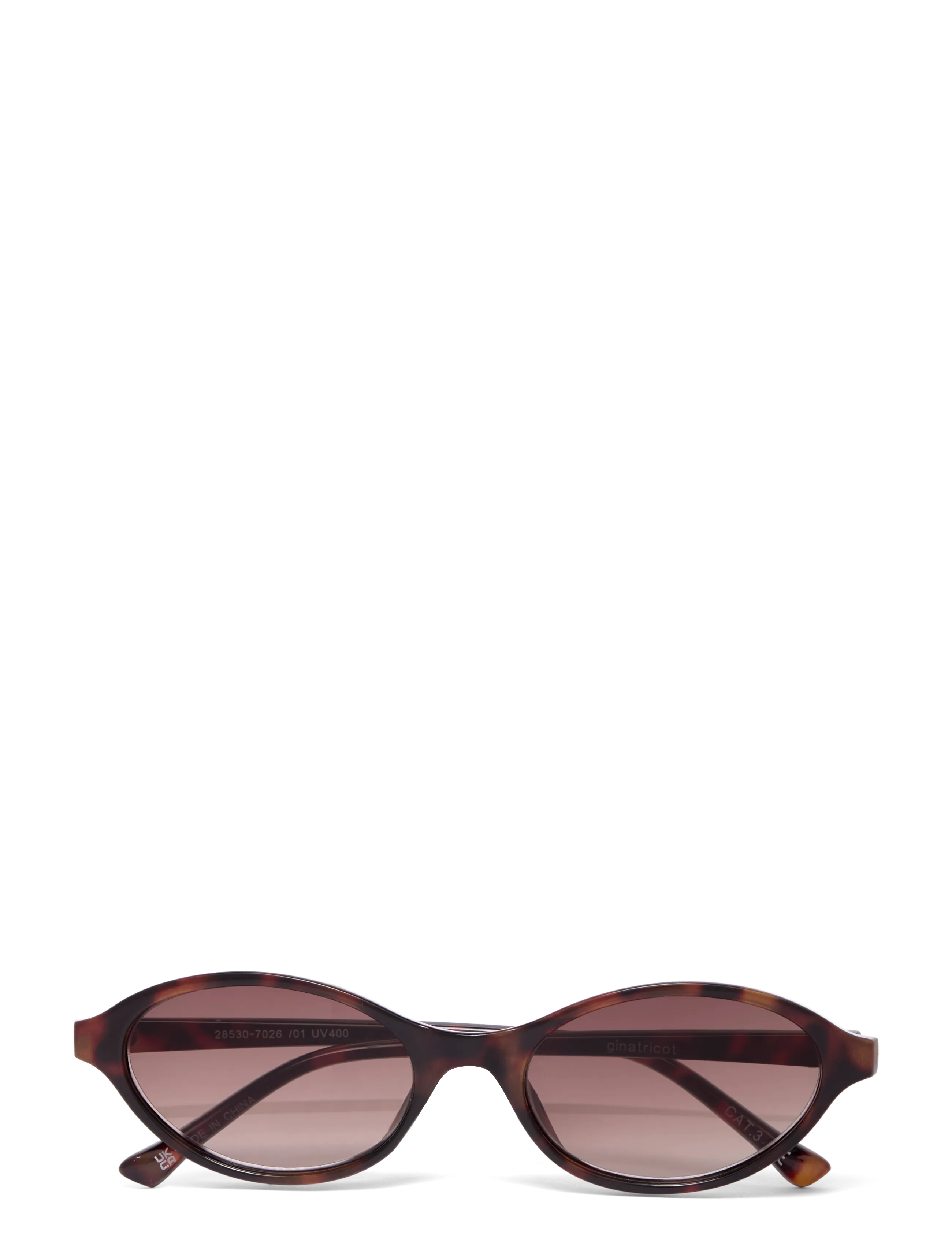 Gina Tricot Oval sunglasses - Aurinkolasit - TORTOISE (7026) / brown