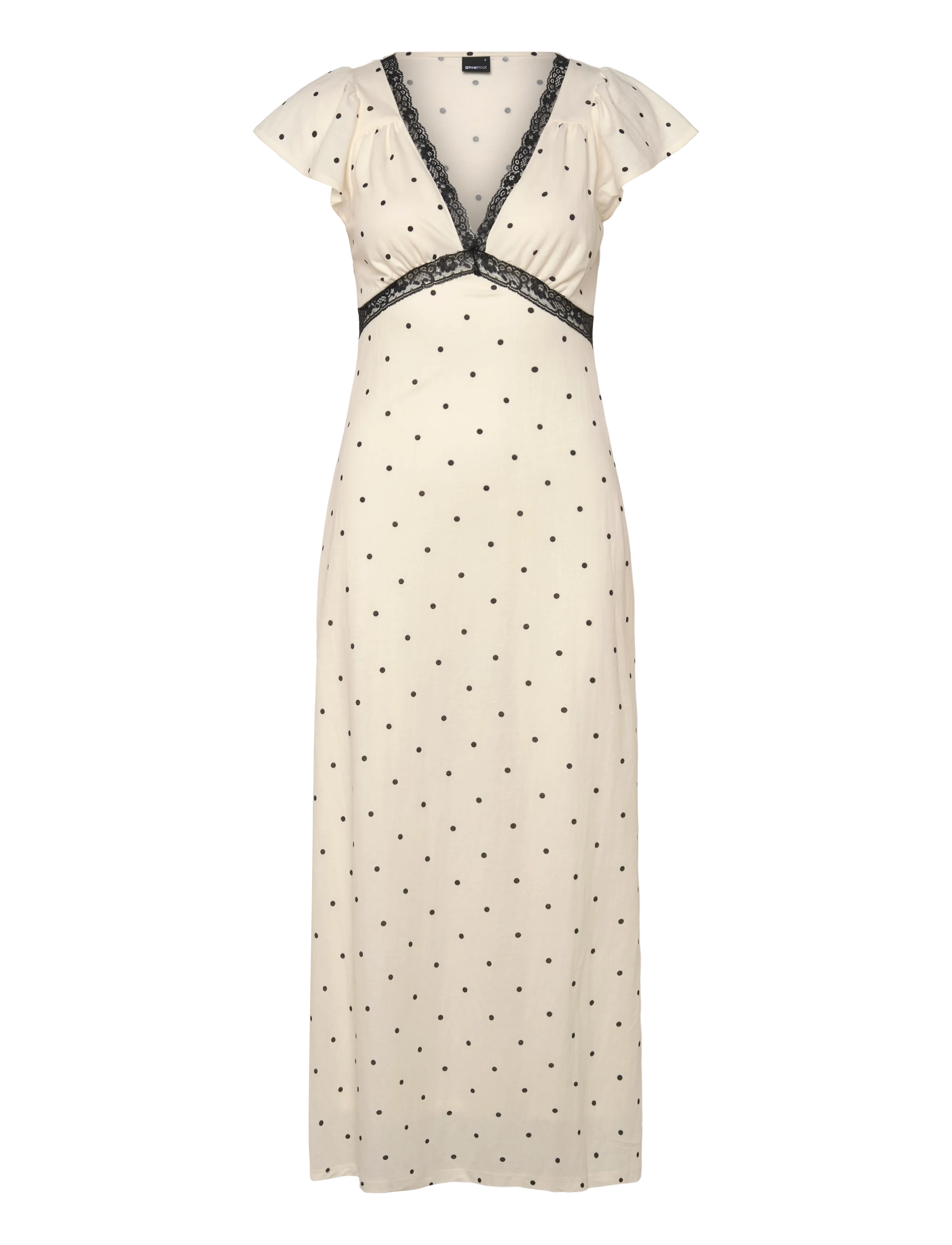 Gina Tricot Lace detail midi dress - Midi Dresses - BLACK DOT (9361) / cream