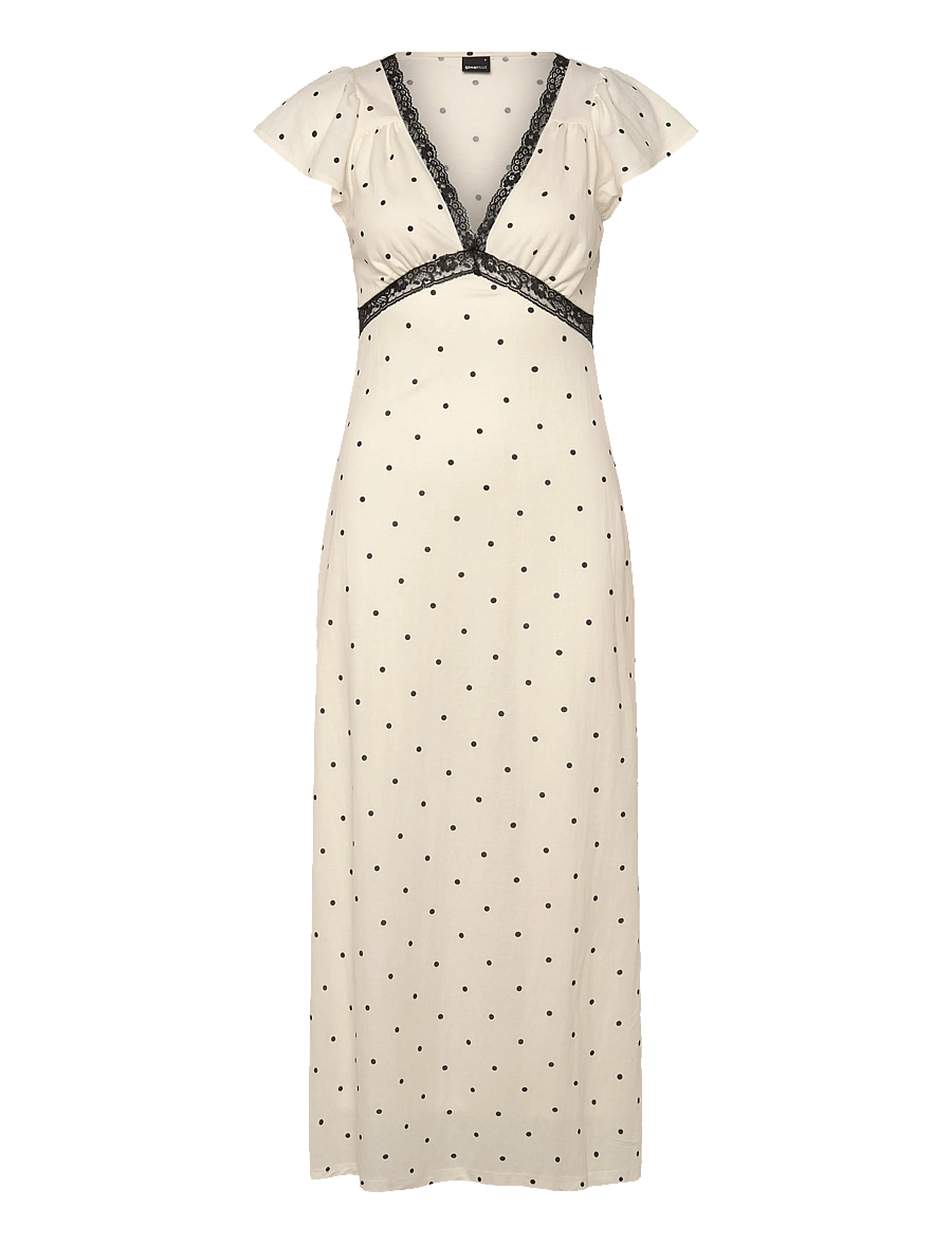 Gina Tricot - Lace detail midi dress - black dot (9361) - 0