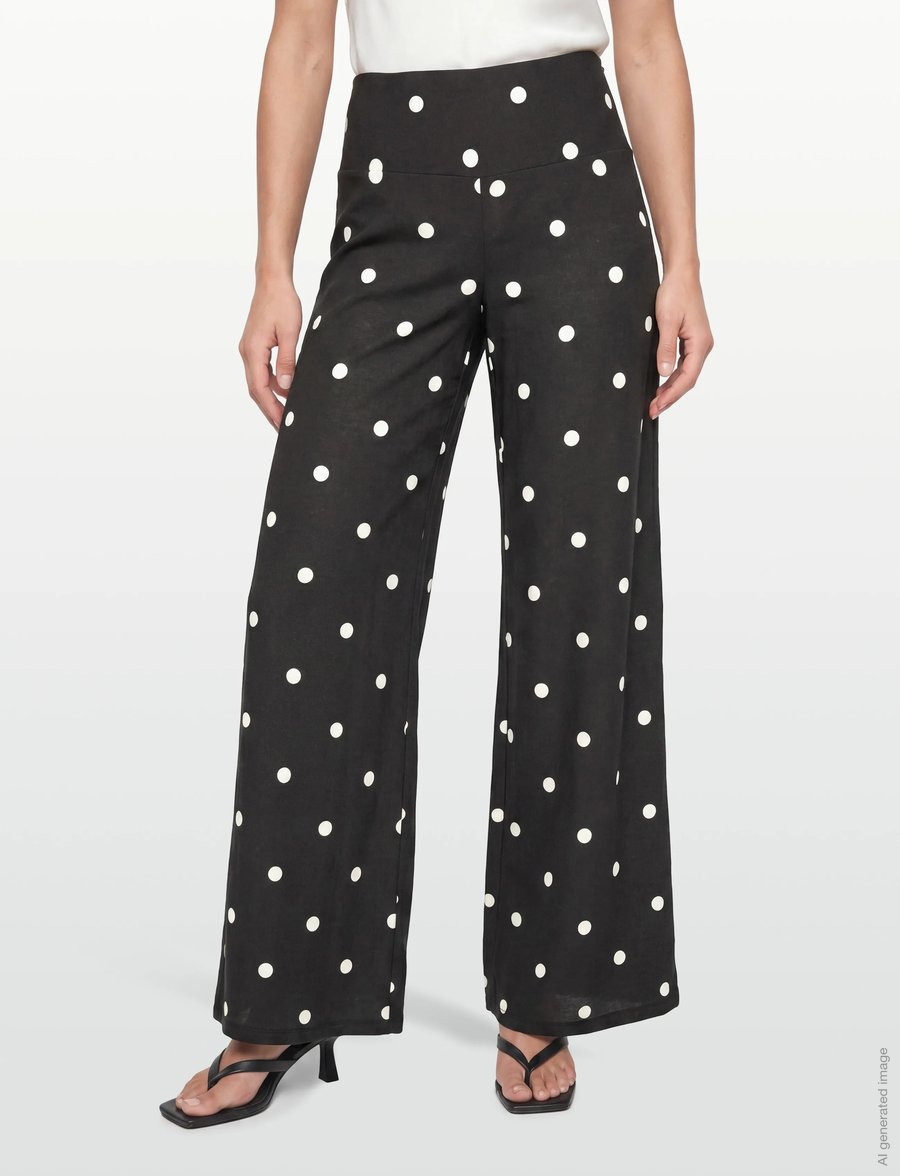 Gina Tricot - Wide leg trousers - bukser med brede ben - cream dot - 3