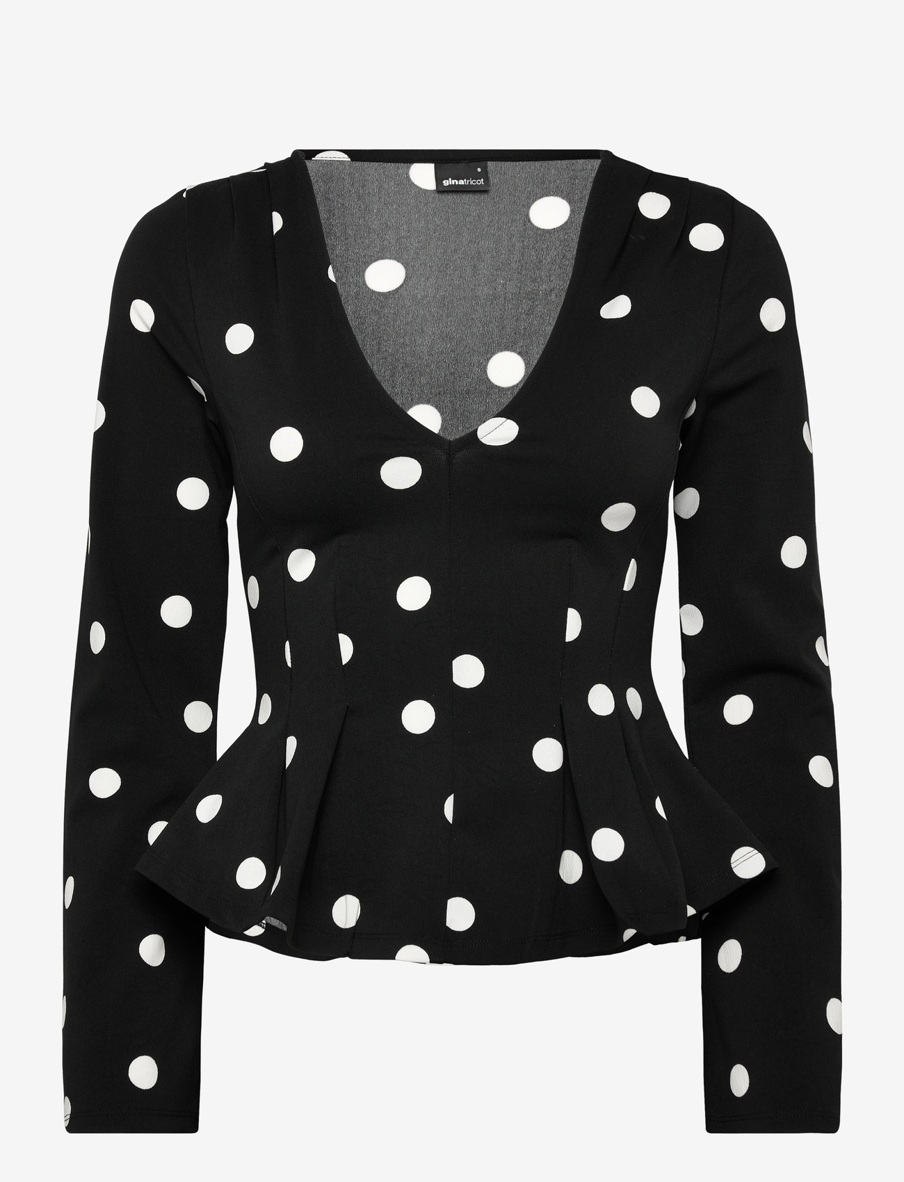 Gina Tricot - Peplum top - pikkade varrukatega pluusid - black (9000) - 0