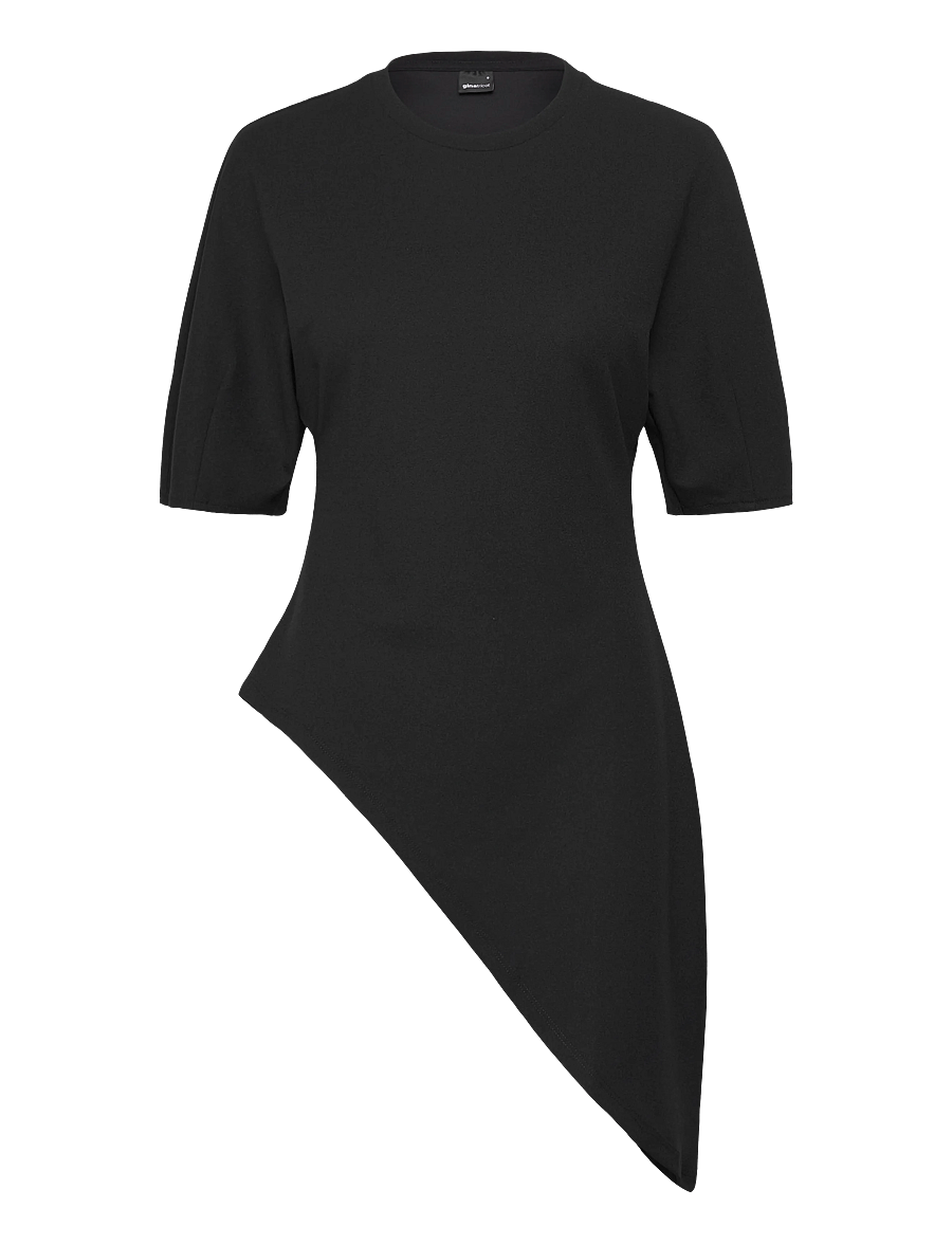 Gina Tricot - Asymmetric top - t-shirts - black (9000) - 1