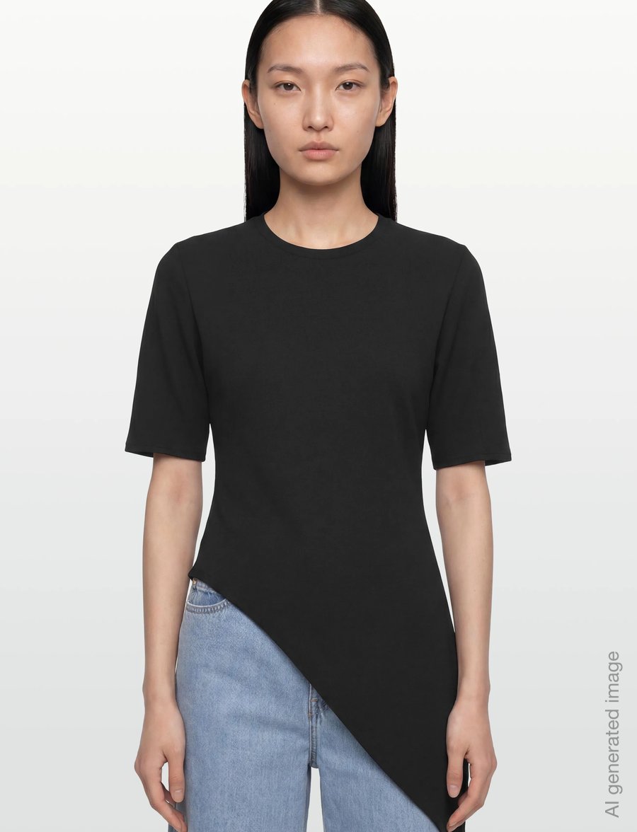 Gina Tricot - Asymmetric top - t-shirts - black (9000) - 3