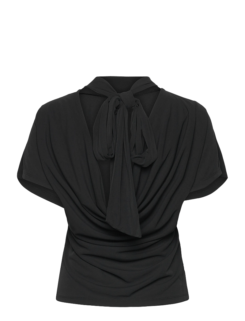 Gina Tricot - Tie top - t-shirts - black (9000) - 1