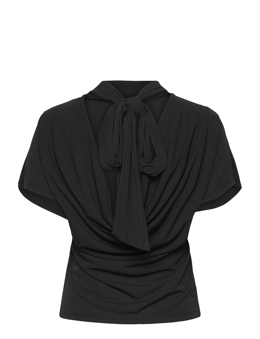 Gina Tricot - Tie top - t-shirts - black (9000) - 2