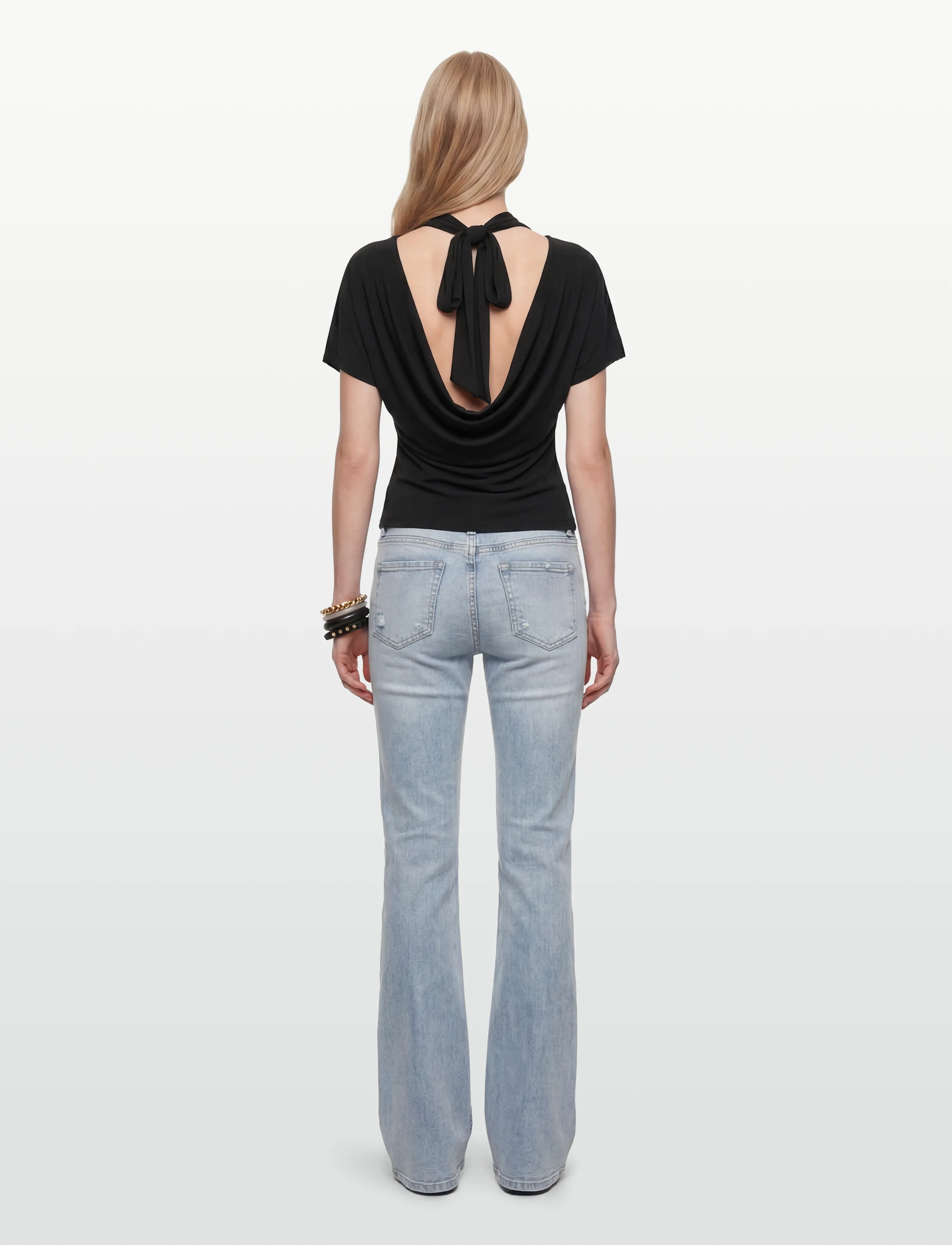 Gina Tricot - Tie top - t-shirts - black (9000) - 4