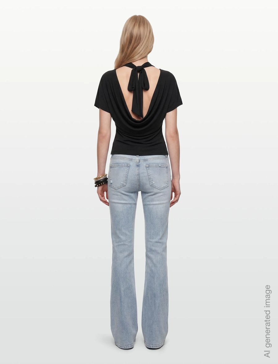 Gina Tricot - Tie top - t-shirts - black (9000) - 4